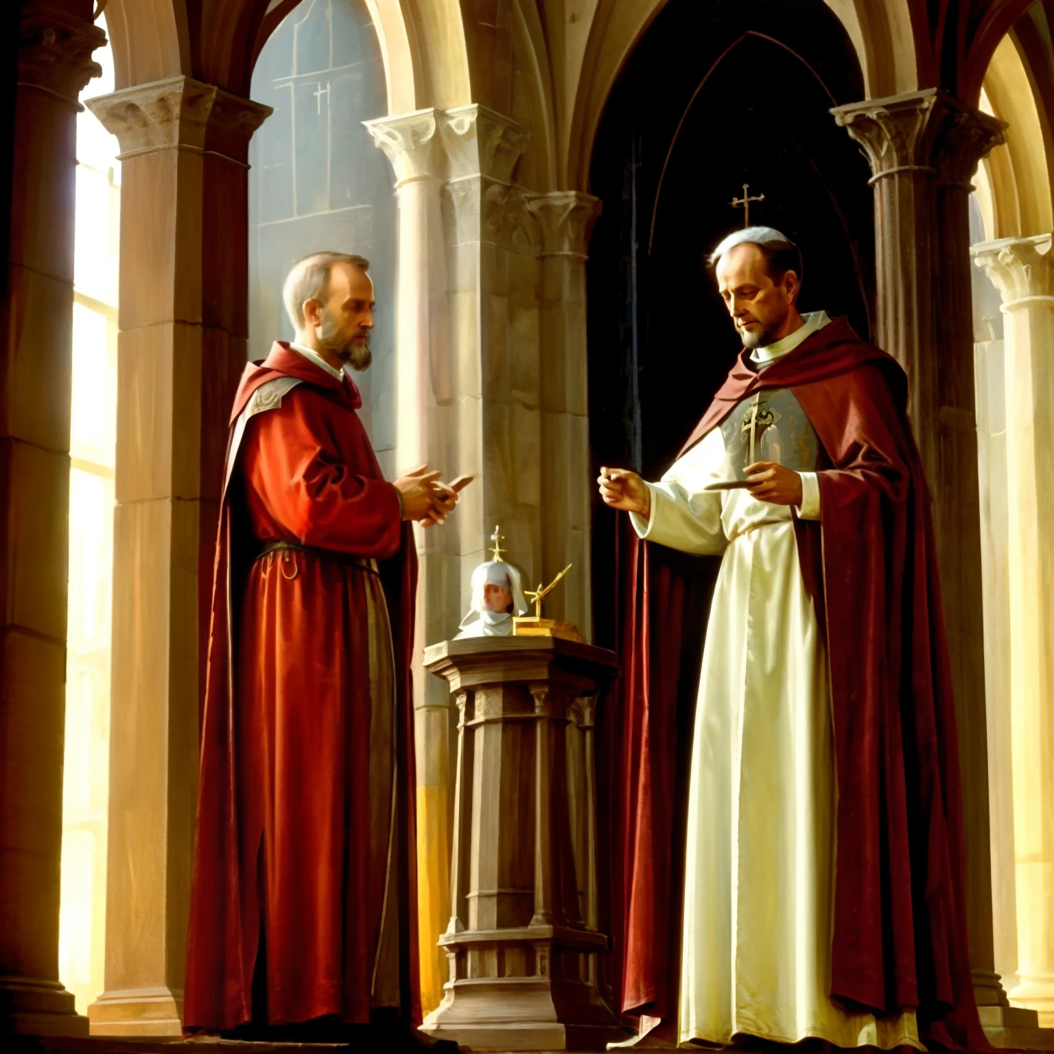 A single priest from the medieval era of the 1200s