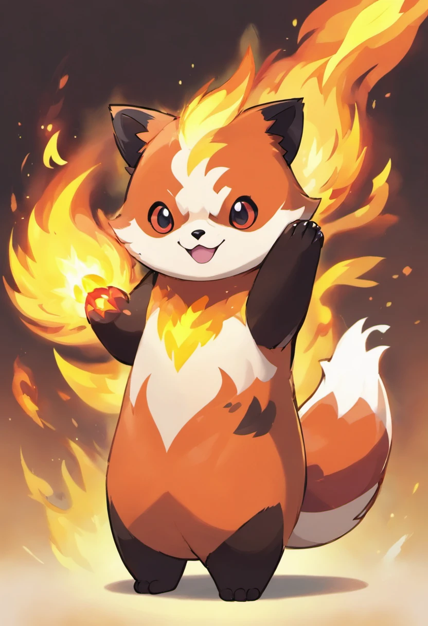 a red panda inspired pokemon with fire powers