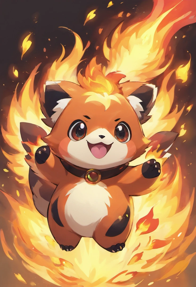 a red panda inspired pokemon with fire powers