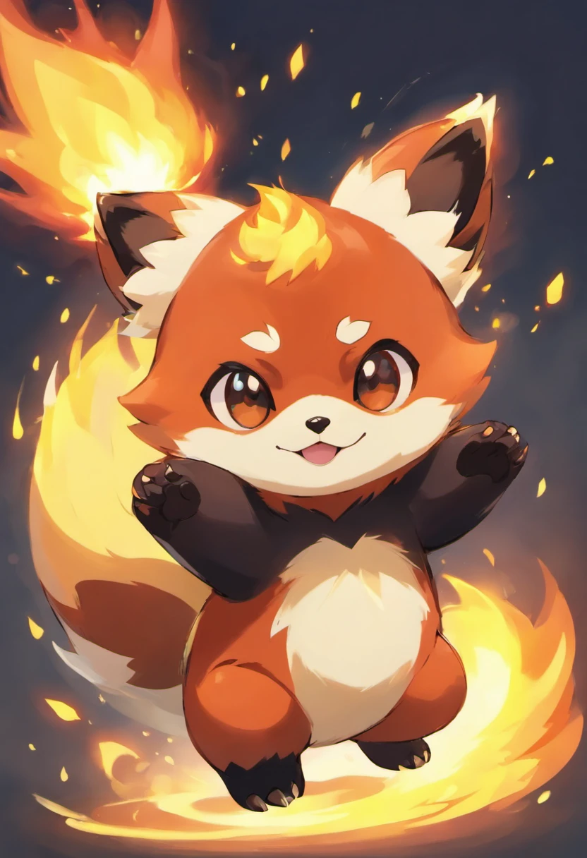 a red panda inspired pokemon with fire powers