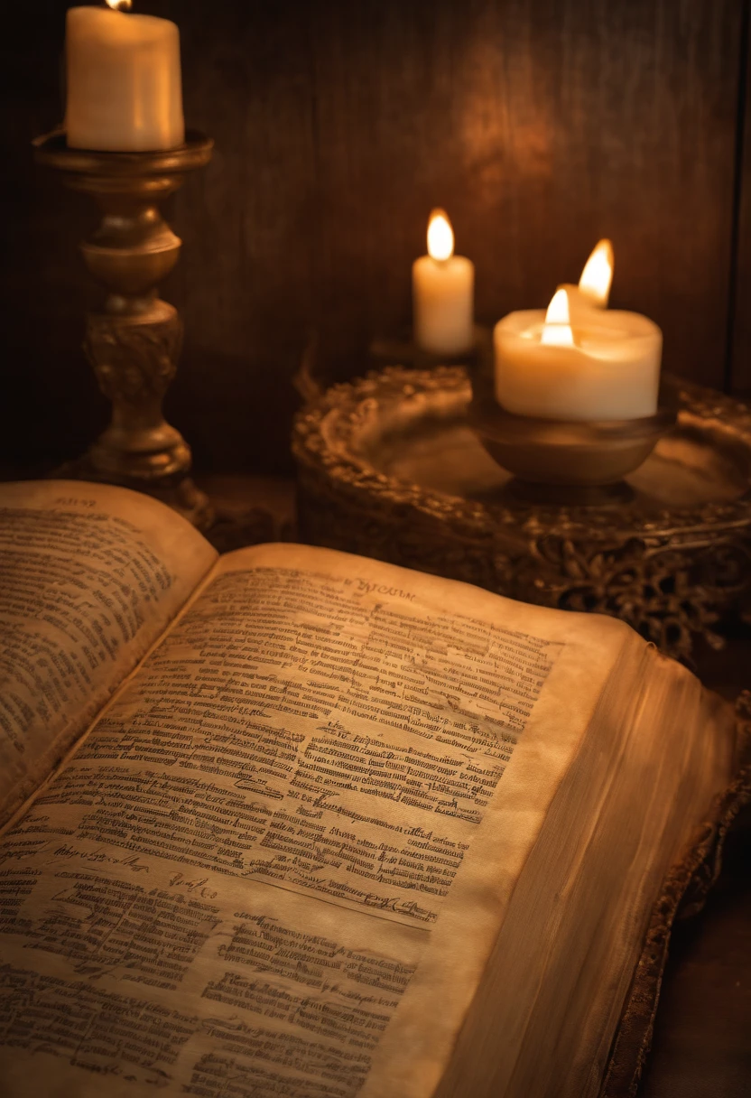 "Please create a high-definition image of the Holy Bible that captures the reverence and spiritual significance of this holy book. The image should convey the historical and religious importance of the Bible, while presenting it in a dignified and respectful manner. Use soft lighting to enhance cover and page details, emphasizing its texture and aging, if applicable. Position the Bible in a setting that evokes a sacred setting, such as a wooden shelf in an ancient library or a lit altar. Colors should be subtle and the typography, Introduce Yourself, should be elegant and understated. The image should inspire a sense of reverence and spiritual connection to the words and teachings contained in the Holy Bible."