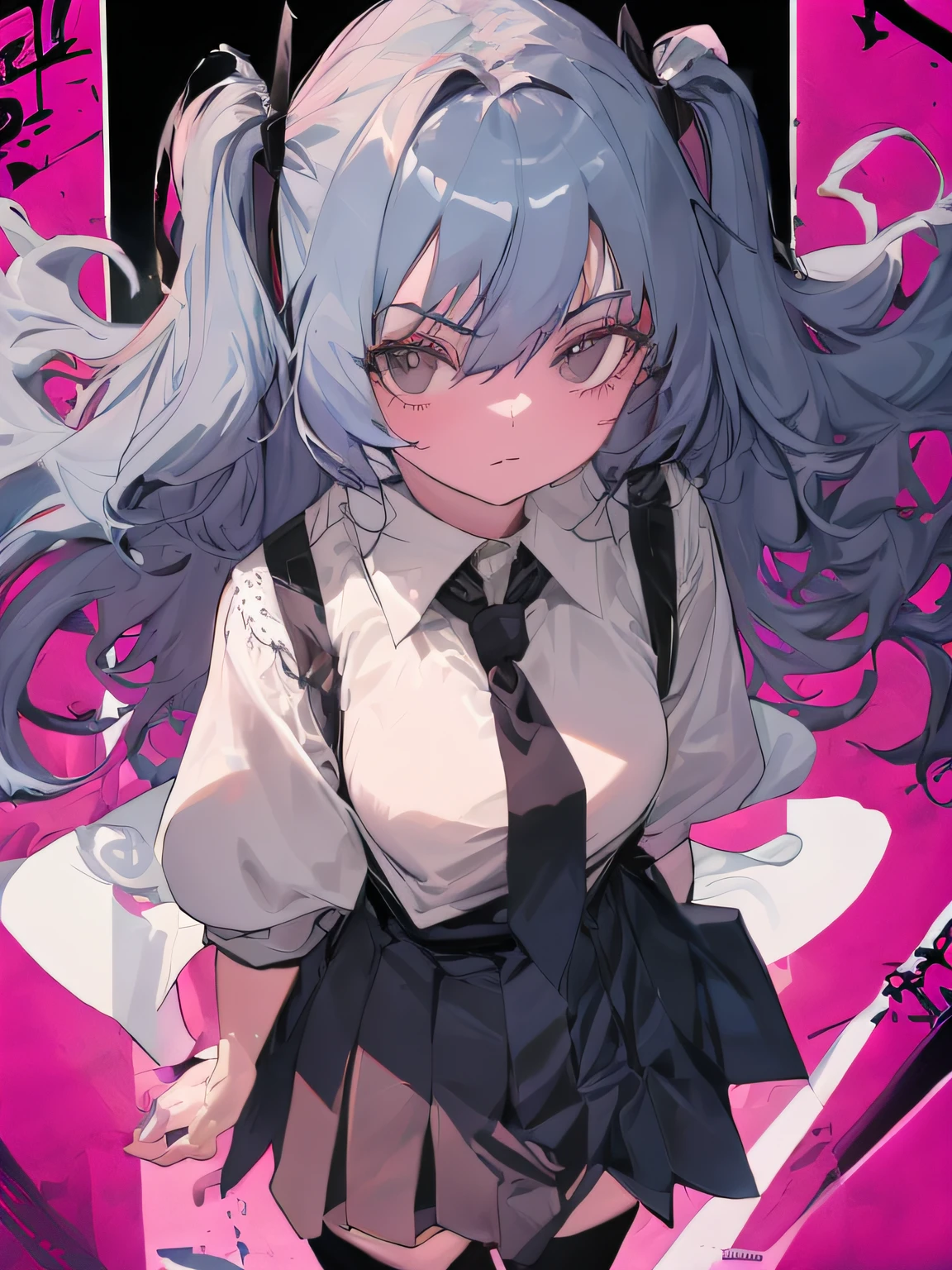 (​masterpiece、top-quality),(comic book style),(linear art_Anime),(masutepiece, Best Quality, ),(Laura Bad Picture:1.2),(Lora Add Details:1.2),Highly detailed flat color:0.8, 8K,1 girl in,hi-school girl、high-school uniform、Dark blue hair、dark brown eyes、school  background