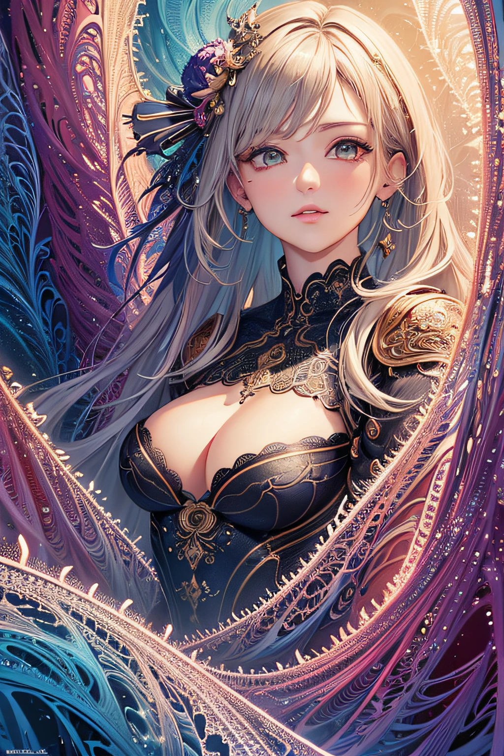 (masterpiece, top quality, best quality, official art, beautiful and aesthetic:1.2), (1girl), extreme detailed,(fractal art:1.3),colorful,highest detailed