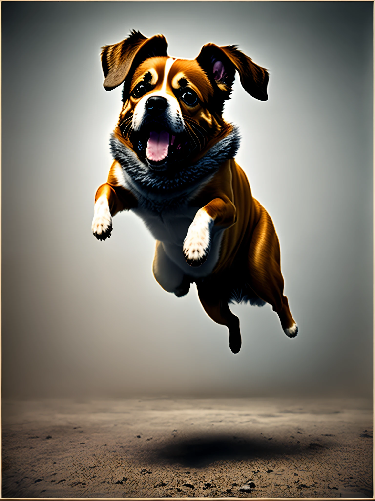 a picture of a dog jumping up into the air, a screenshot by Leo Lionni, tumblr, remodernism, creepypasta, horror film, macabre