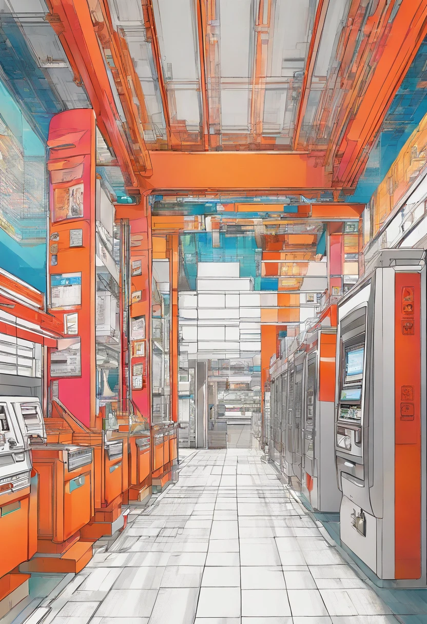 Interior of a building, cofre, banco, Atms, melhor qualidade