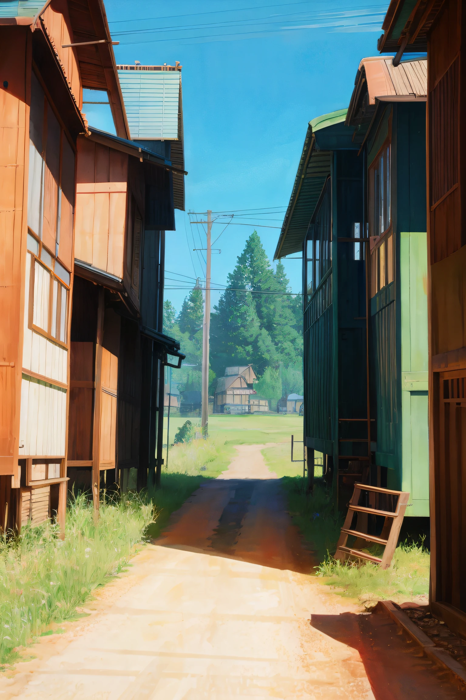 Country bus ,Hayao Miyazaki anime style