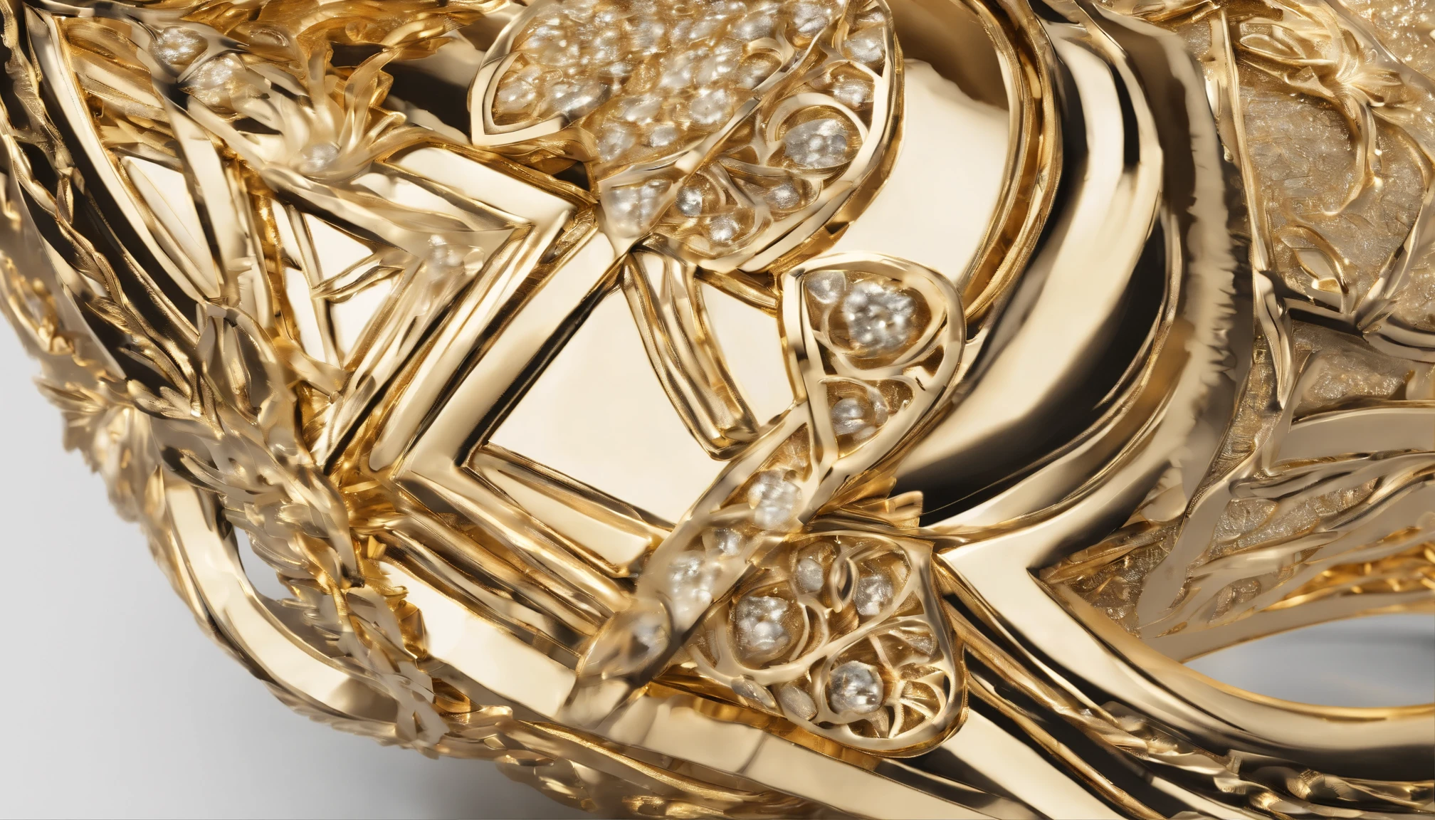 All-out goldsmith design, gold, Like crafts, Metallic luster, planar, symmetric, SHINES, Textured, Realistic, top-quality, masterpiece, ultra-detailliert