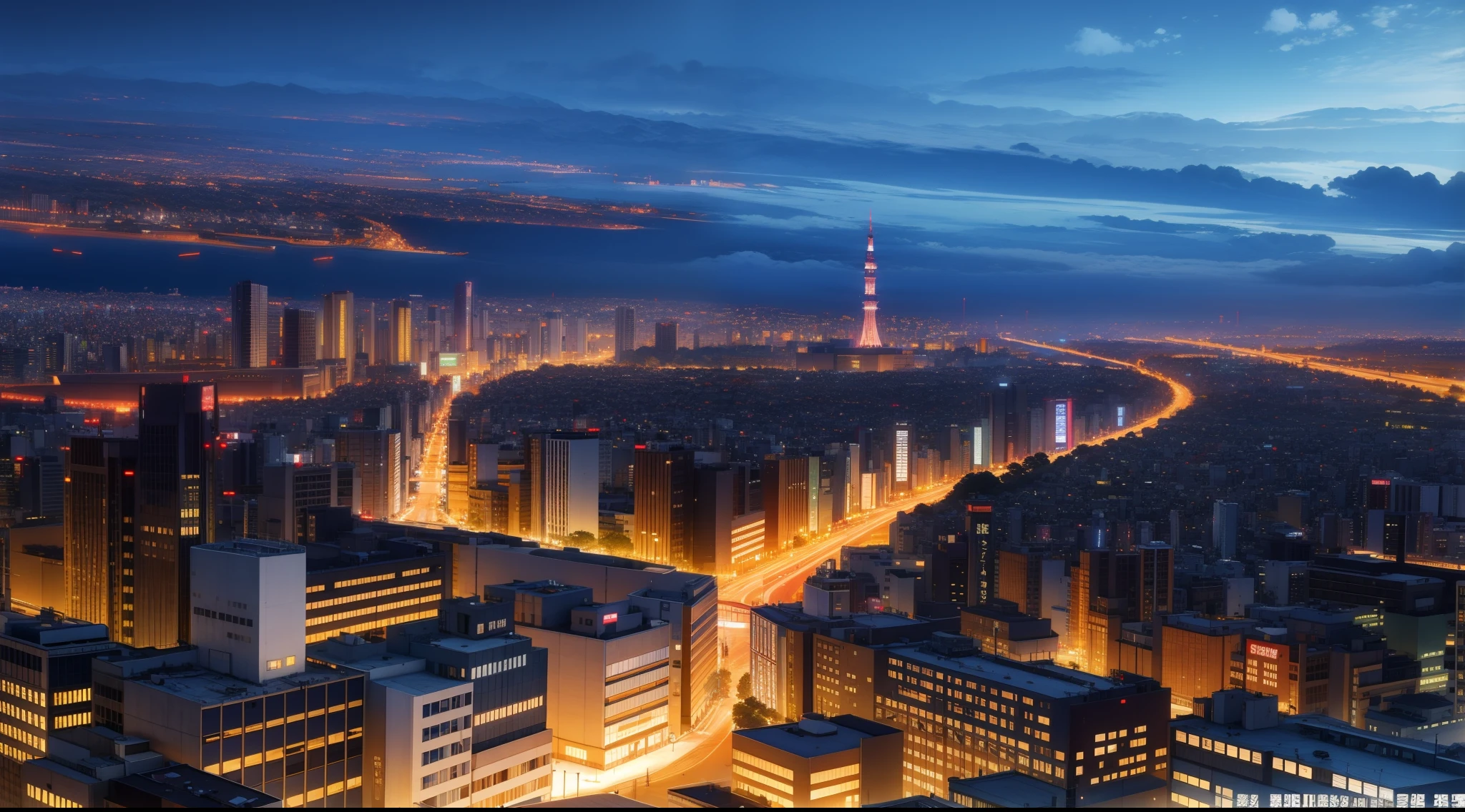tokyo in an anime art style