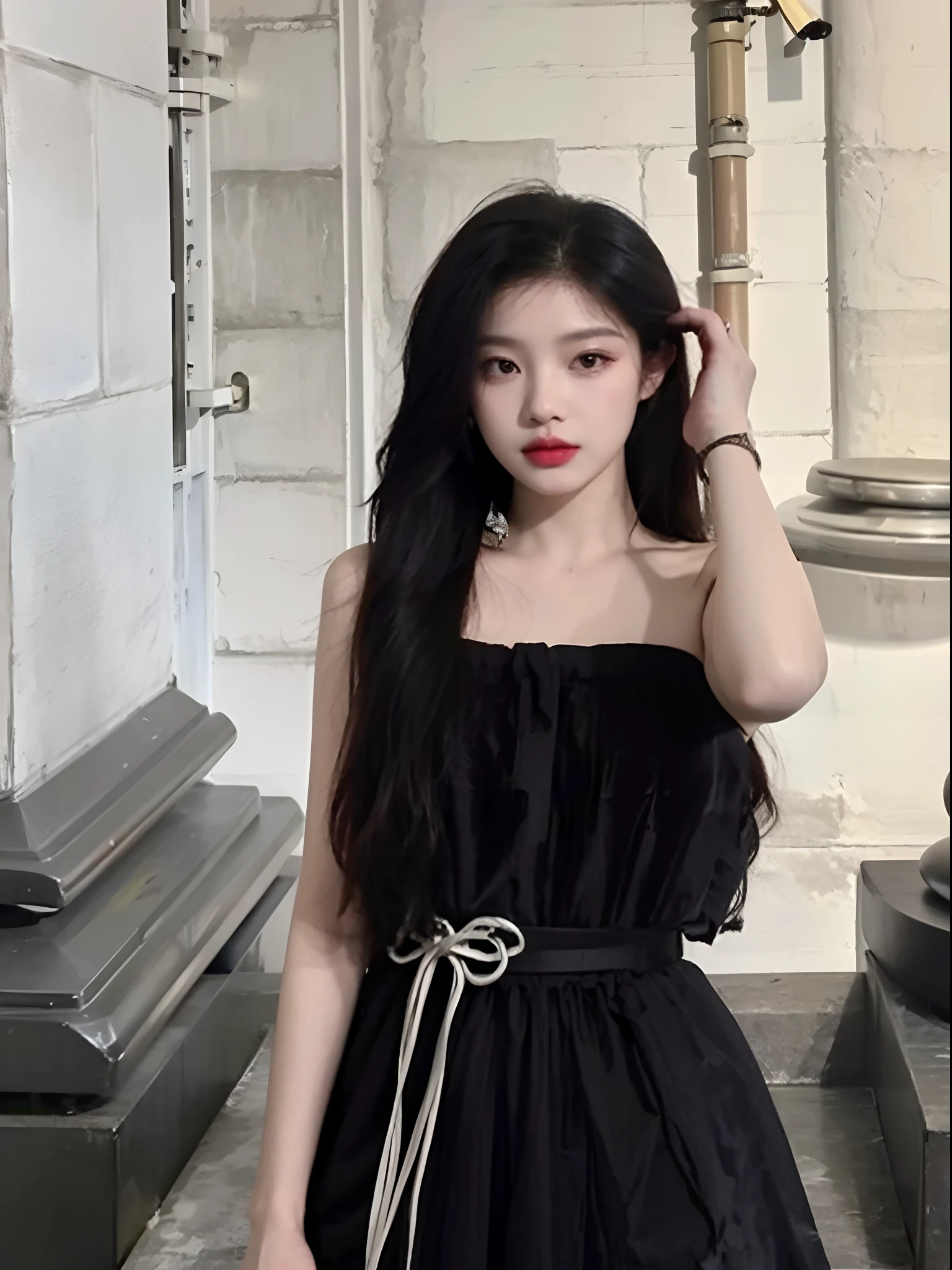 araffe woman in a black dress posing for a picture, blackpink jennie, roseanne park of blackpink, leaked image, gongbi, mai anh tran, jossi of blackpink, full-body xianxia, personal profile picture, xintong chen, xision wu, nivanh chanthara, portrait of jossi of blackpink, Korean Idol, Shin Jinying