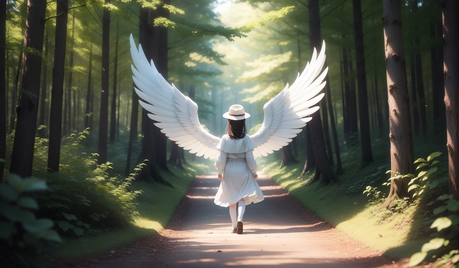 Forest of Angels。A forest once ruled by angels。Little angel flapping wings