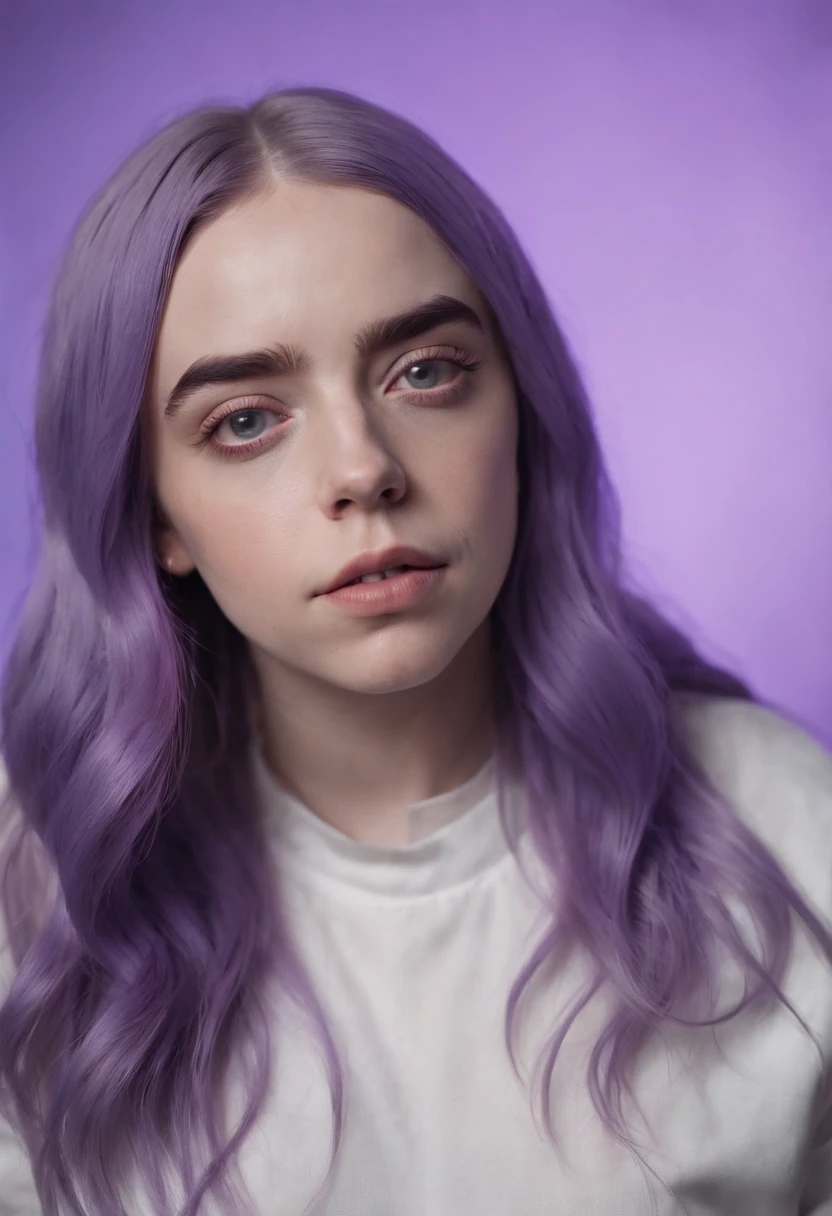 Billie Eilish with purple hair