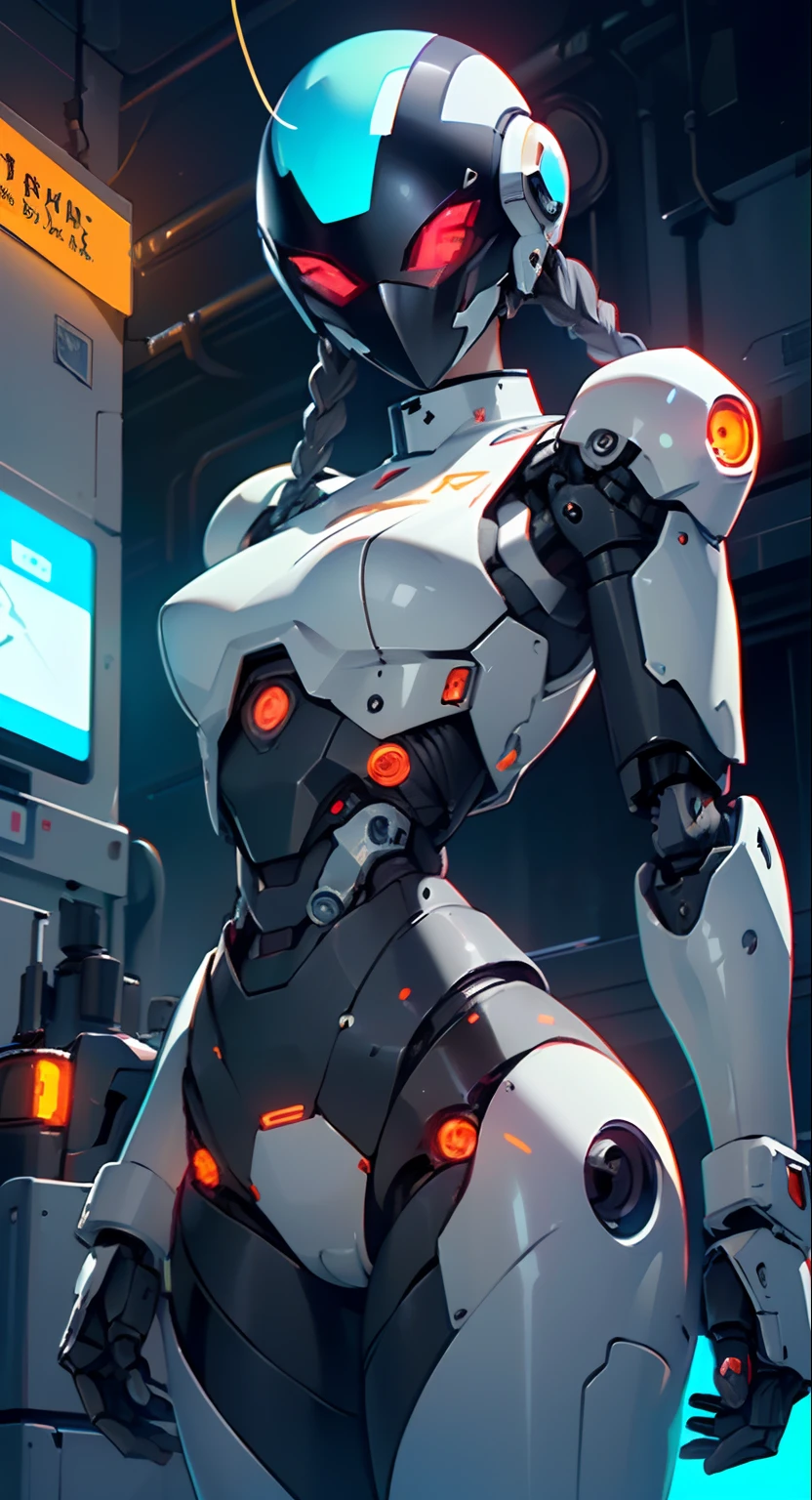 (((girl robot))),assaultron, itrobo2022, 1girl,robot,humanoid robot,robot joints,joints,black robot helmet,black armor,head-mounted display,humanoid robot,white robot joints,one-eyed,white joints,no humans,((black armor)),wide hips,curvy,mechanical arms,crotch plate,science fiction,post-apocalypse,outside,large breasts:1.4,

reelmech,cyborg girl,(cyborg girl:1.5),
android,((mechanical robot girl)),

(((doll))),((((black skin,doll joints:1.5,mechanical hands:1.5,black armored dress,tesla coils,mechanical doll:1.5,Body of a machine,black metallic skin,ball joint,no facial features,cyborg:1.5,robotic parts,robot)))),(((lustrous skin:1.5,plastic glitter skin,exaggerated shiny skin,illuminated skin))),(Mechanical joints: 1.4,Mechanical limbs),

lot of rgb,(spider lower abdomen),

(((nsfw))),

motorcycle black helmet,(wearing head-mounted display that is chunky and hi-tech with neon lights:1.2),corporate logos,complete black helmet,no face,black body,black skin,black robotic body,((((technological face mask,Cybernetic_Jawless, black mask)))),

(dynamic pose:1.0),solo focus,embarrassed,(centered,scale to fit dimensions,Rule of thirds),

cyberpunk city by the ocean at night, with bright neon signs and dark stormy clouds and puddles,

High resolution, sharp focus, (ultra detailed, extremely detailed), (photorealistic artwork:1.37), 8k wallpaper,((synthwave background theme)),(((vibrant colors,))),(intricate),masterpiece,(best quality),synthwave neon colors,
