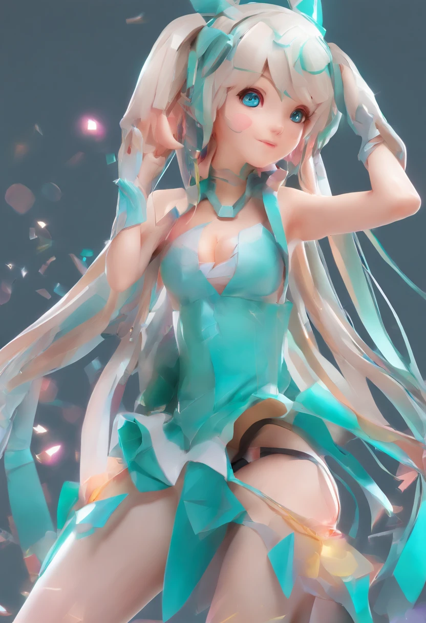 Anime art of beautiful Hatsune miku with beautifel legs by artgerm, rossdraws, magali villeneuve, Gil Elvgren, Earl Moran, Enoch Bolles