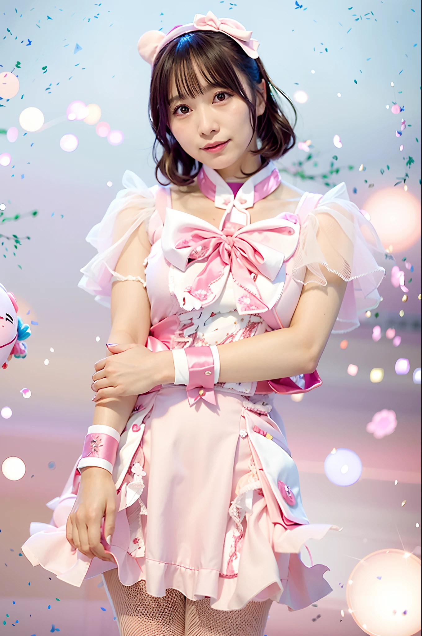 Close up portrait of woman in pink and white satin dress, Rin, Rei Hiroe, narumi kakinouchi, Shiori Teshirogi, photo of breeze kaze, Vivid), Marin Kitagawa, by Shinoda Toko, harumi, tsutomo nihie, sakimichan, omina tachibana、Colossal tits