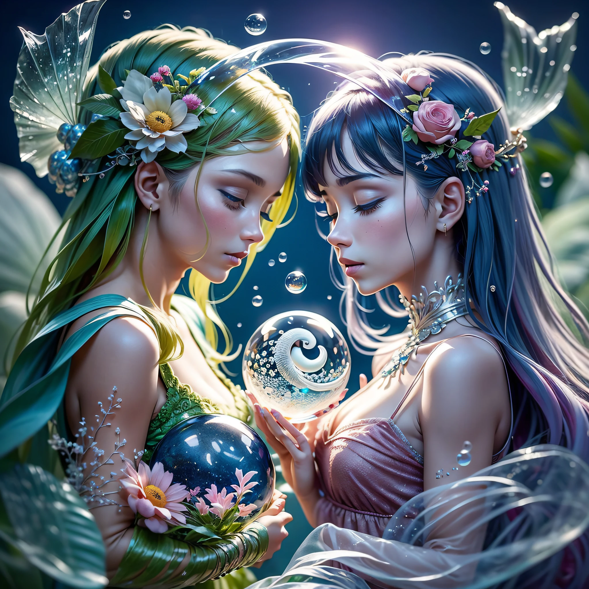 Sea Art's AI-generated painting is a charming image of a Crystal Ball. Nela estao esculpidas duas estatuas de belas fadas. As esculturas de fadas estao configuradas dentro de uma bola de cristal, representando o Yin e o Yang. Nessa obra de arte, Creativity and artificial intelligence come together to create a magical and symbolic visual representation. The two fairies depicted in the painting are delicate and exuberant beings. They have translucent, asas brilhantes, and their dresses are adorned with intricate and bright details;. Uma das fadas personifica o Yin, with its smooth and serene appearance, enquanto a outra personifica o Yang, with his vivid and energetic presence. The fairies are positioned inside a crystal sphere, that radiates an ethereal luminosity. The crystal sphere symbolizes the harmony and unity between the opposing forces of Yin and Yang. Through this representation, The painting reminds us of the importance of balance and complementarity in our lives. The color palette used in the painting is soft and engaging, com tons de azul e rosa, que representam tanto a suavidade quanto a vivacidade. The painting is full of minute details, that give life to the fairies and the crystal sphere, creating a sense of magic and mystery. Essa imagem de duas lindas fadas que se alojam dentro de uma bola de cristal, representando o Yin e o Yang, gerada pela IA do Sea Art, nos convida a refletir sobre a dualidade presente em nossas vidas. It inspires us to seek balance between opposing forces and to find harmony within ourselves. It's an image that inspires us to embrace every facet of our personality, find harmony between opposites and celebrate the beauty of the dualities that make us unique human beings. It's a reminder that, assim como as fadas do Yin e Yang, We all possess a unique light within us and that, ao honrarmos essa dualidade, podemos nos tornar seres mais completos e realizados.