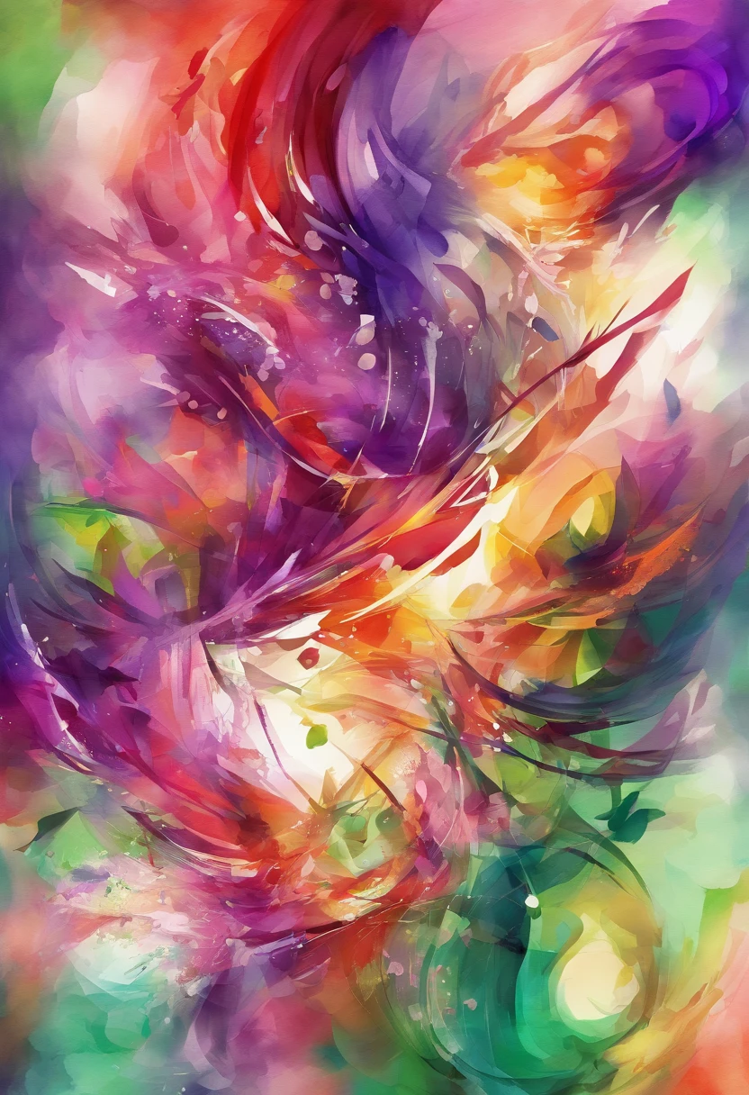Engrenagem, 3d aquarela abstrata,fundo escuro,high resolution,alta qualidade,colorido,verde,vermelho, violeta e roxo, com detalhes prateados