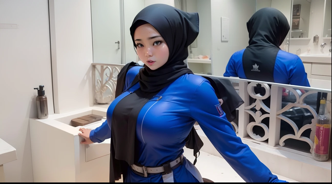 1girl, sexy, big tits, realisasi, jilbab