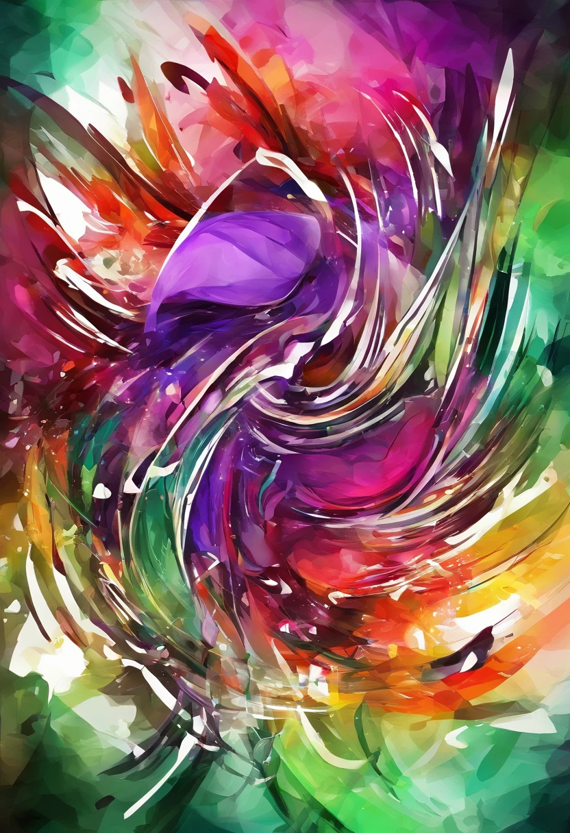 Engrenagem, 3d aquarela abstrata,fundo escuro,high resolution,alta qualidade,colorido,verde,vermelho, violeta e roxo, com detalhes prateados, sharp colors, shiny polish