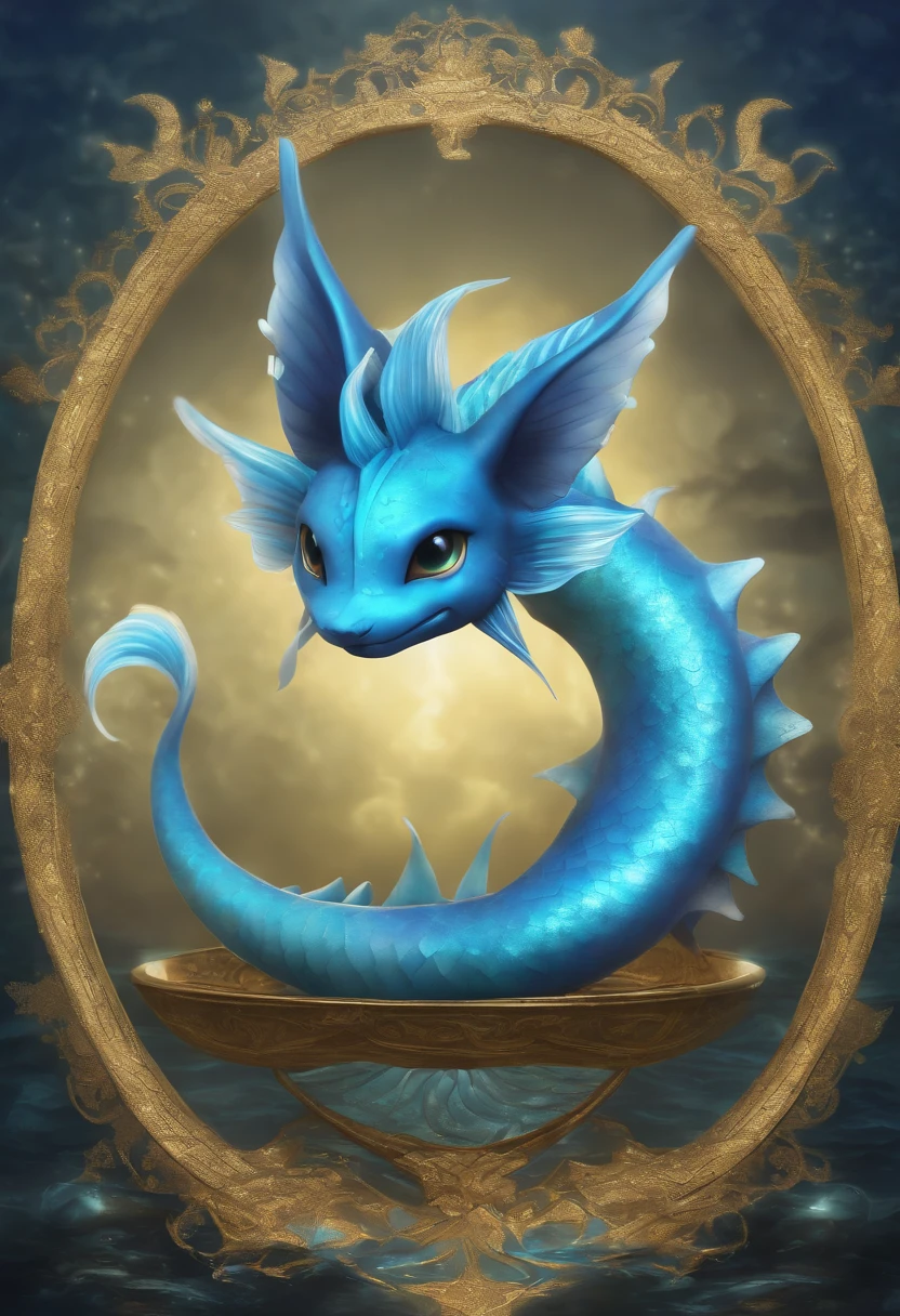 Generate an image of Vaporeon from Pokémon performing a downward dog yoga pose