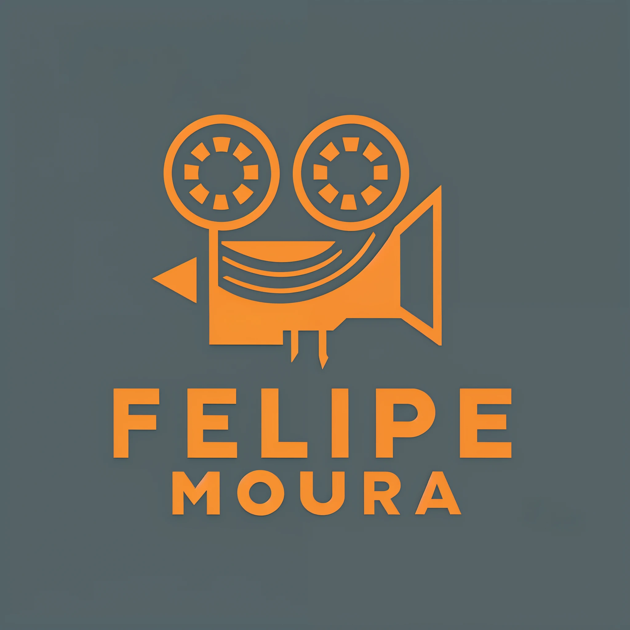 logo with written word: "Felipe Moura", images of photography equipment, logo for photographer, logo for photography, thunder, logo, vector, images of arrows, images of cameras, images of clapperboard, lighting, typography, conceptual art, product , illustration, with PHOTOGRAPHY STICKERS in the background, illustration"