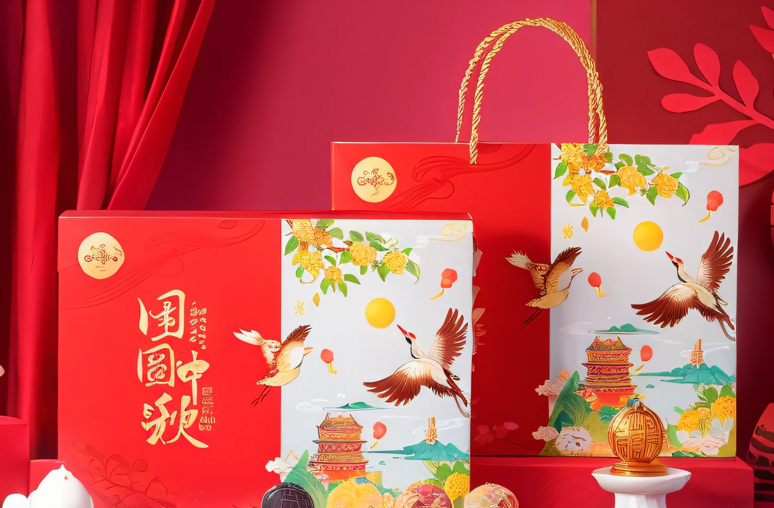 Box of liquor,It says Golden Pot Spring and a bird,A turtle. Chiba Yuda, inspired by Ju Lian, mid-autumn festival. delicacy, Inspired by Xiangrui, inspired by Park Hua,