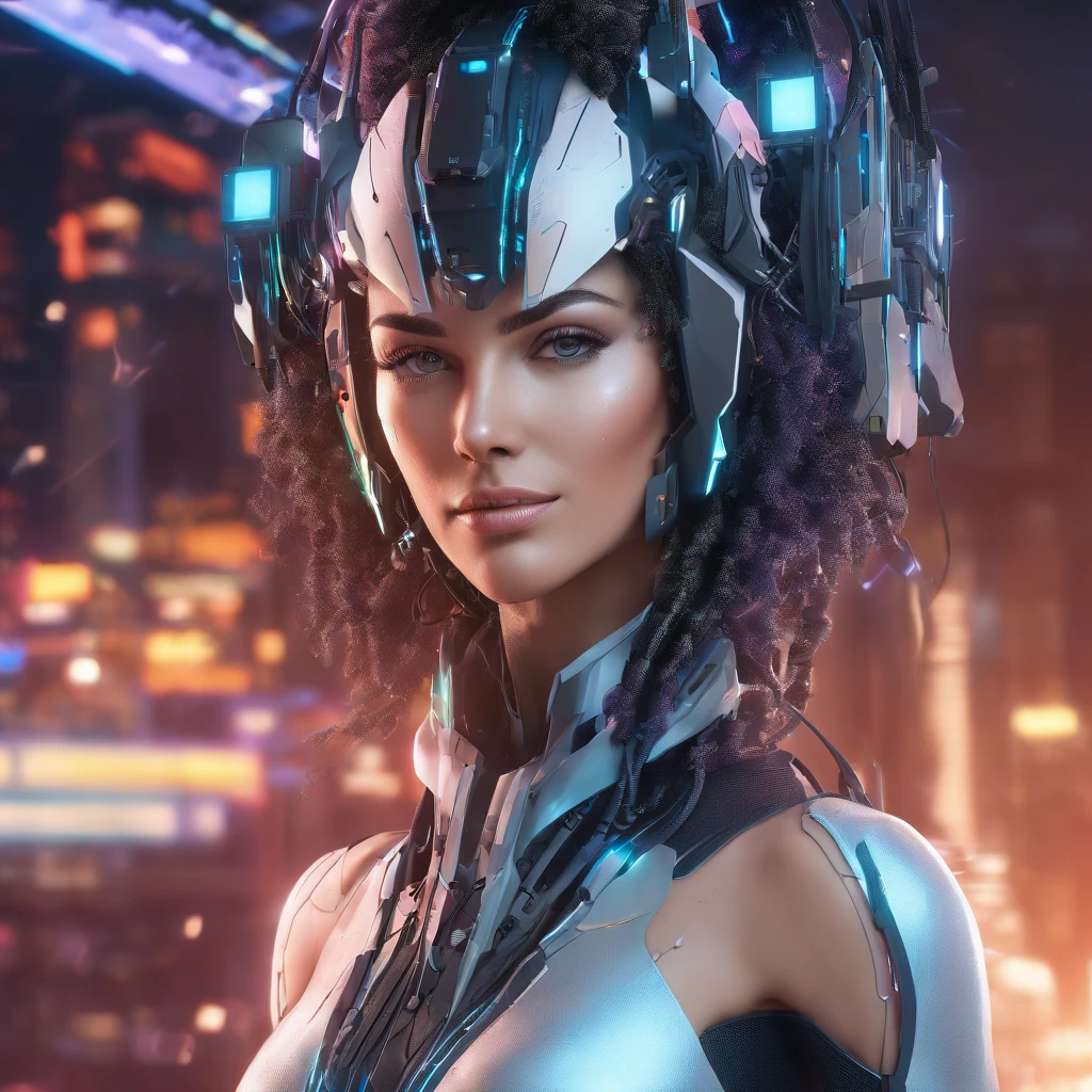 A futuristic cyborg woman with glowing blue circuitry, dramatic lighting, intricate mechanical details, hyper-realistic, 8k, volumetric lighting, cinematic composition, depth of field, photorealistic, highly detailed, vibrant colors, studio lighting, sci-fi, blue and black color scheme