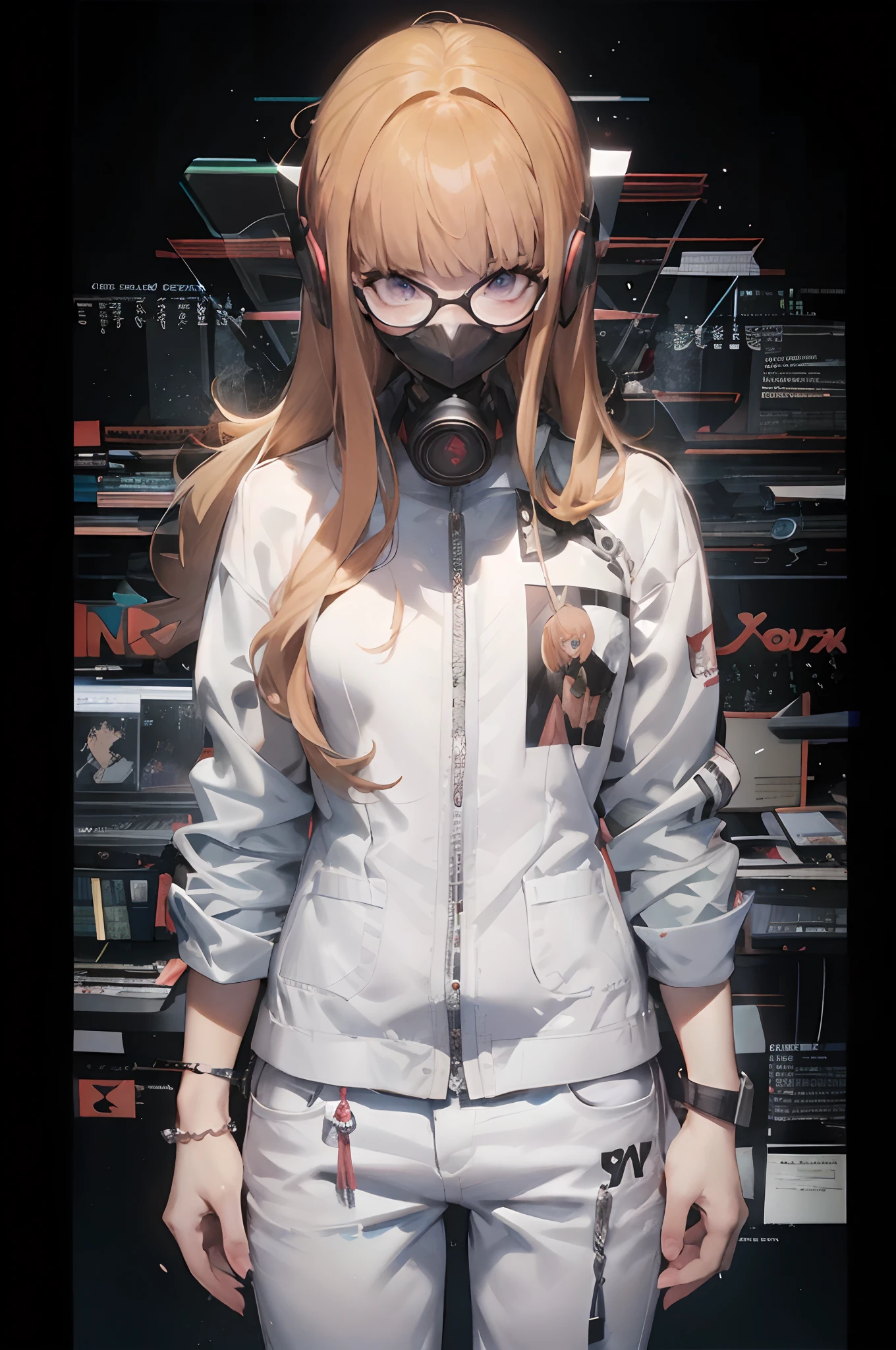 there is a woman wearing a gas mask and a white suit, best anime 4k konachan wallpaper, cyberpunk anime girl in hoodie, anime style 4 k, cyberpunk anime girl, 4k anime wallpaper, digital cyberpunk anime art, anime wallpaper 4 k, anime wallpaper 4k, badass anime 8 k, anime art wallpaper 8 k, anime art wallpaper 4k
