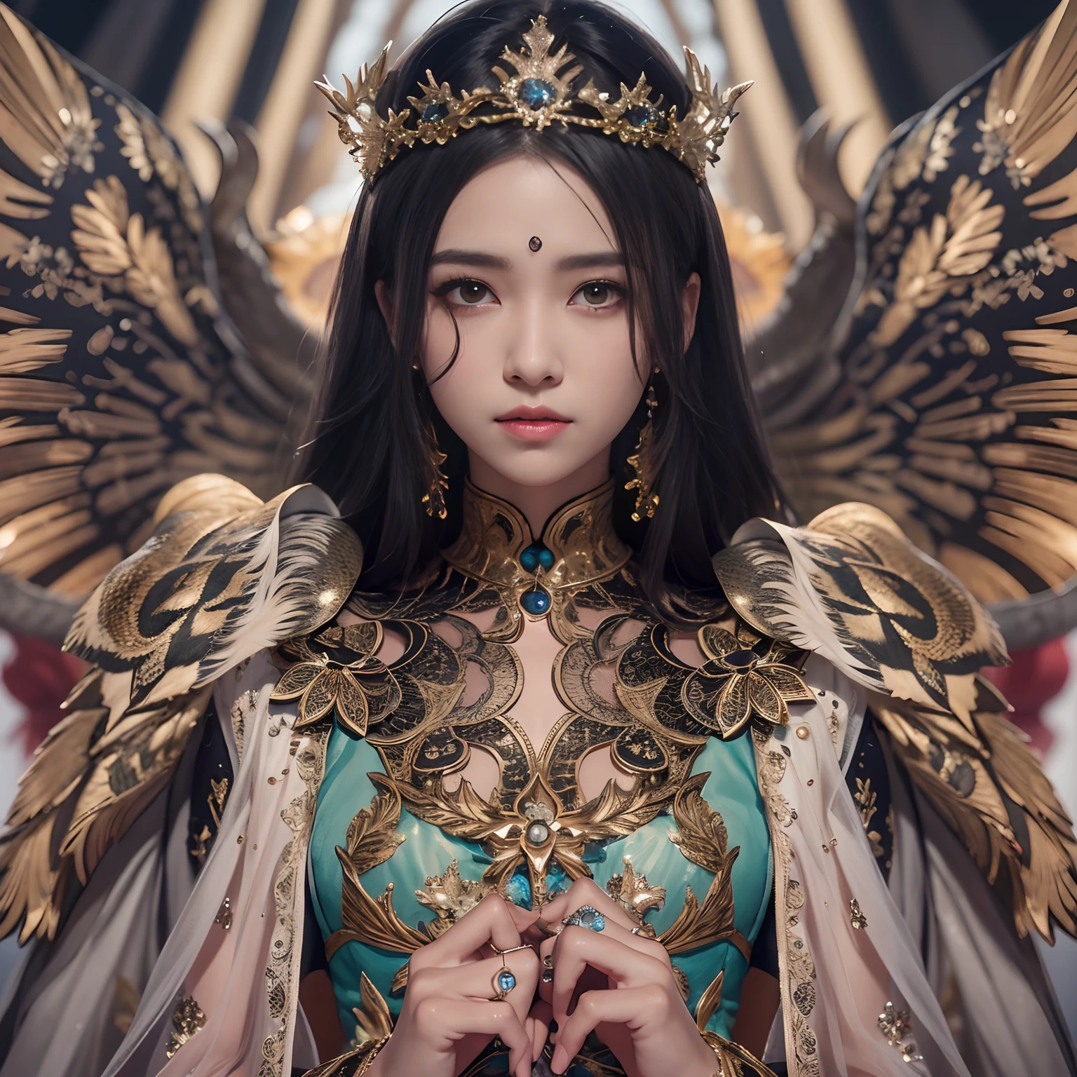 16k(tmasterpiece,K HD |,hiper HD,16k)long flowing black hair,Quarto de joias no quarto dos fundos,Rei Moreno ,Dragon Protector (realista:1.4),Python standard costume,Tiara roxo-rosa,Snowflakes fluttering,The background is pure,Keep your head up,Tenha orgulho,As narinas olham para as pessoas, A high resolution, O detalhe, Fotogr RAW, sharp re, Nikon D850 Film Stock Photo by Jefferies Lee 4 Kodak Portra 400 F1 Camera.6 tiros, cores ricas, Texturas vivas ultrarrealistas, dramatic lighting, Tendência Unreal Engine Art Station, Cinestir 800,Keep your head up,Tenha orgulho,As narinas olham para as pessoas