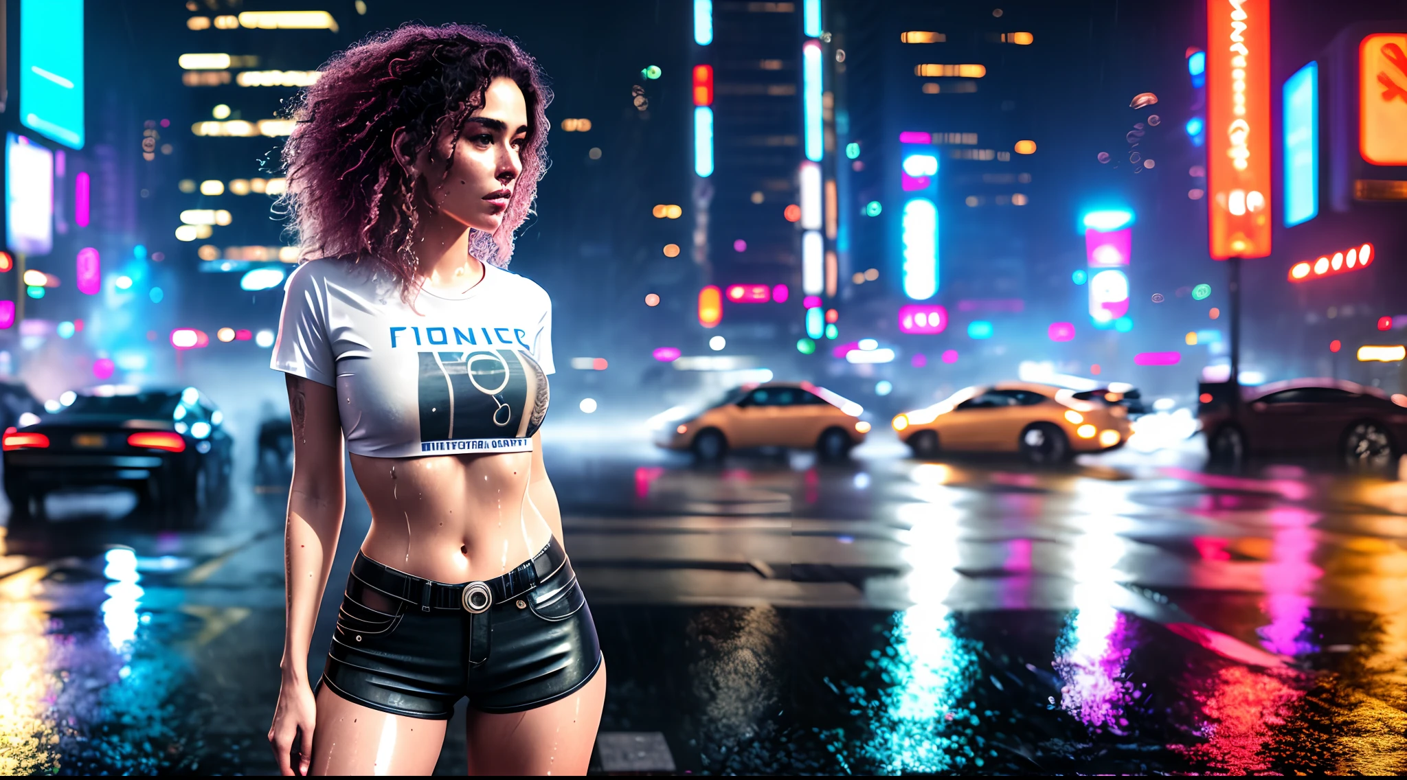 Disha patnai, 3D realistic cyberpunk animated, 8k hot and sexy with bikini, and looking 18+ Very hot 🔥🥵
