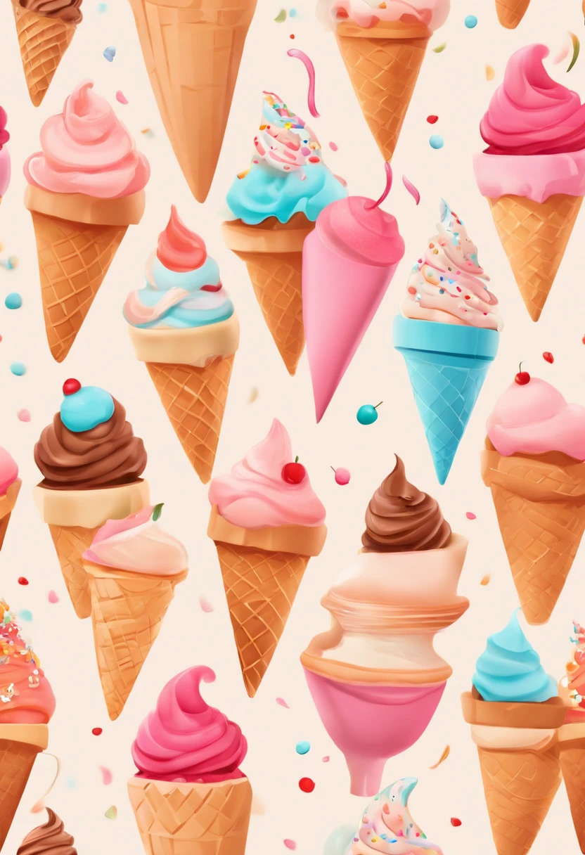 Cono de helado de dibujos animados con una cara feliz y una parte superior rosa, Cono de helado, Lindo renderizado 3D, Helado, Cono de gofre azul, comer helado, 插圖!, HD Illustration, comer hielo - crema, Shutterstock, funny illustration, helado al lado, istock, Weird and funny illustration, conos de helado, stock illustration, Lindo! c4d, art toy