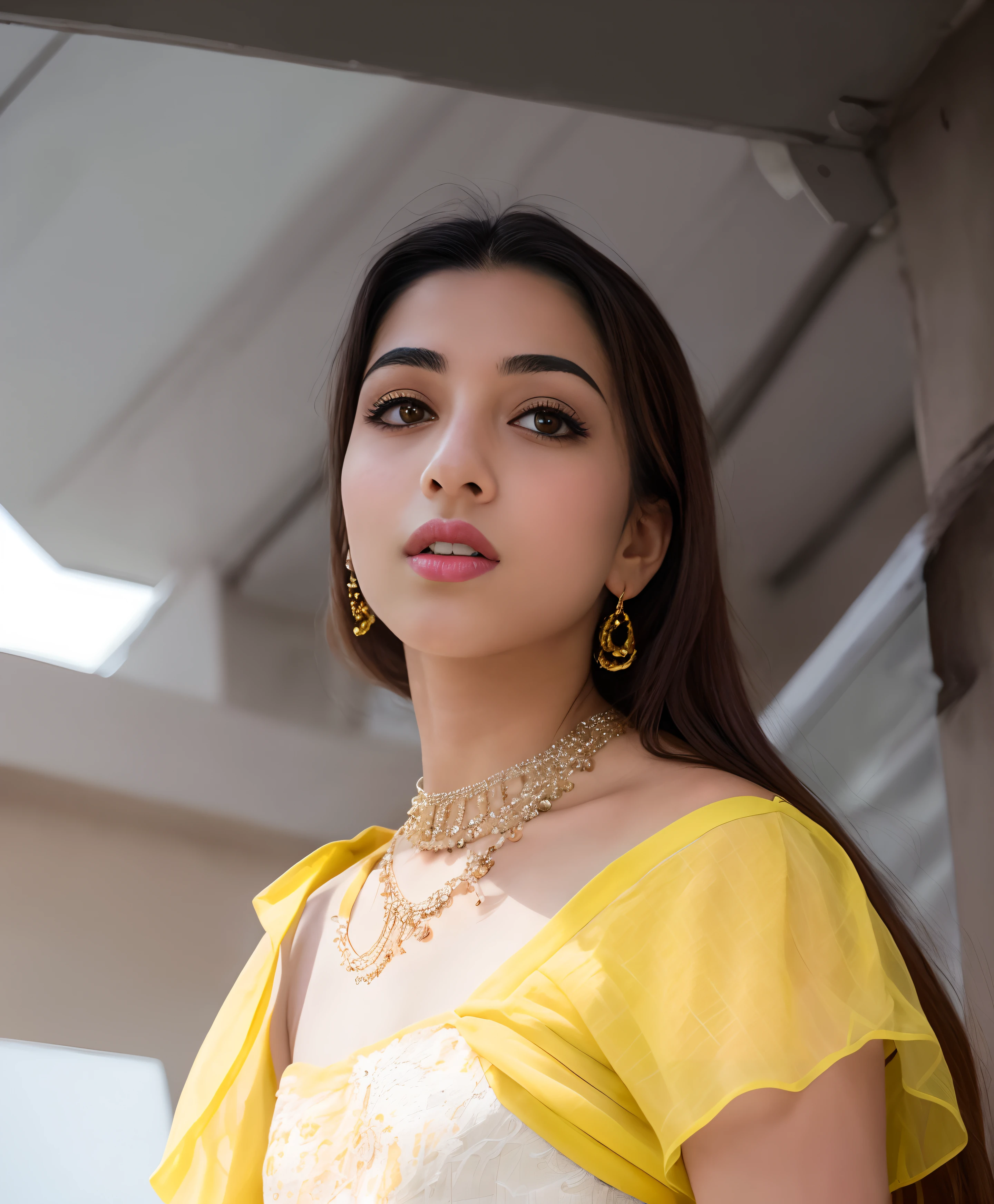 ((RAW, analog style)), face, extremely detailed full body color photo of a 29 y.o girl, beautiful face, beautiful eyes, ((small nose)), big natural lips, ((fabric dress)), medium breasts, healthy body, beach, ((film grain, skin details, high detailed skin texture, 8k hdr, dslr)), indian female model rubina tandon, close-up picture of rubina tandon, Sexy figure, hot looks, long hair, sparkling day dreams eyes