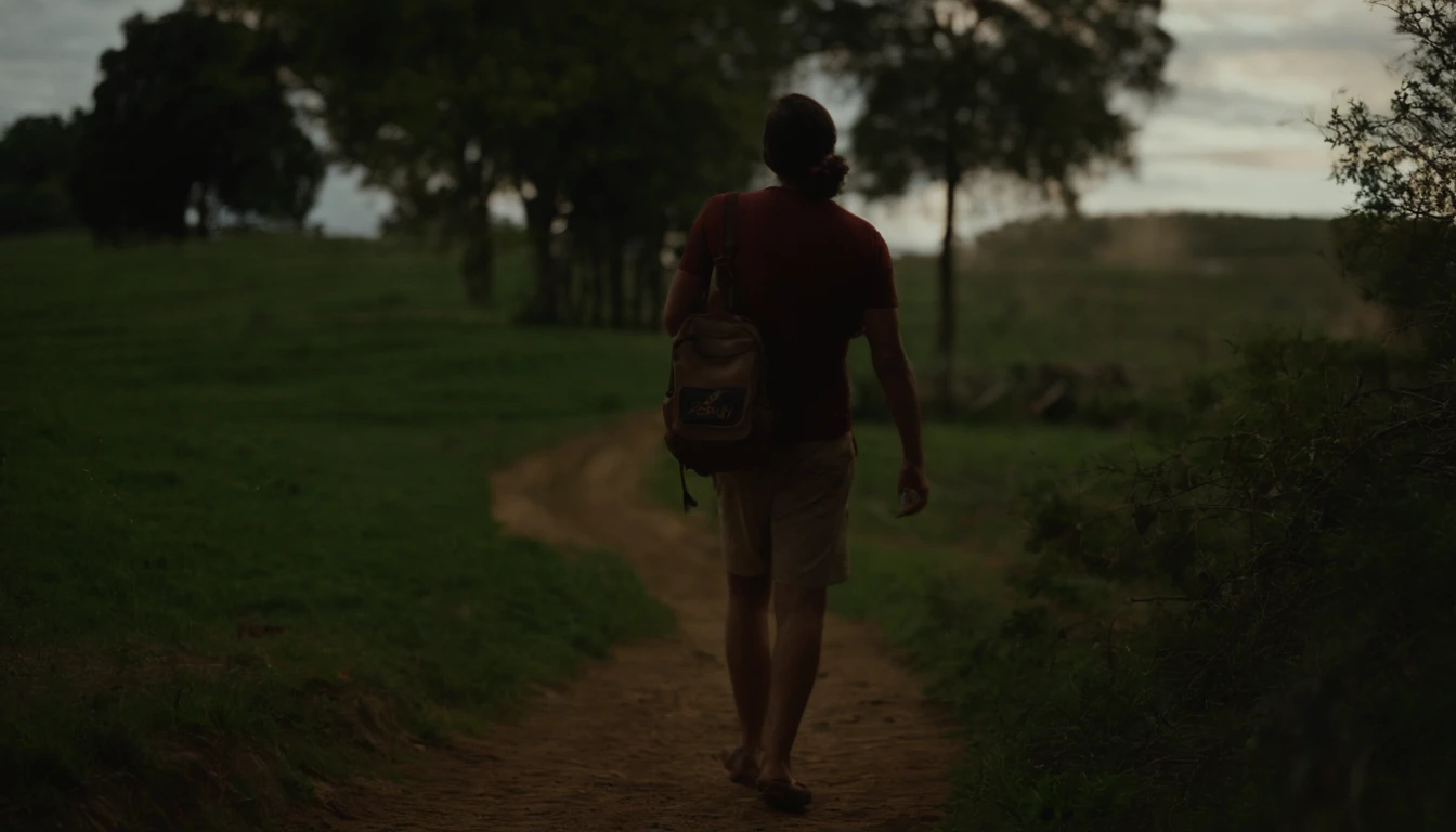 Ela pegou sua mochila, your flashlight and your camera, e saiu de casa sem avisar seus pais. She took a bus to the nearest point of the farm, and then walked for a few miles until he reached his destination.