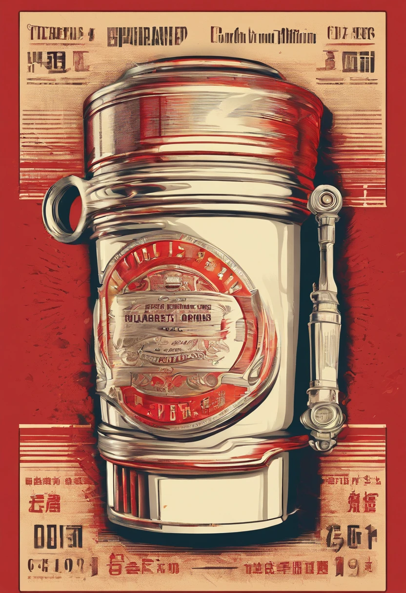 Thermos cup advertising marketing poster