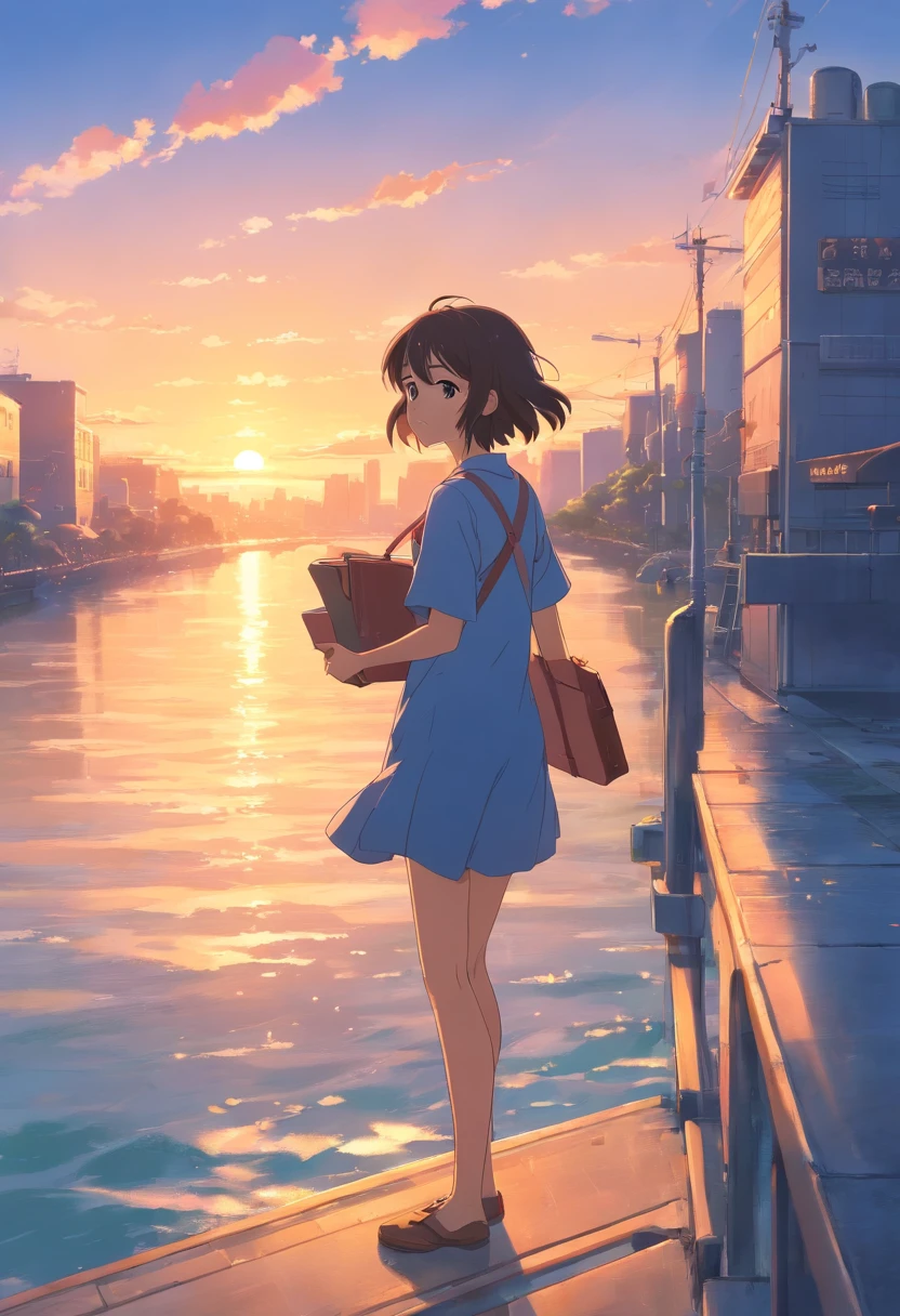 ​masterpiece、top-quality、Movie stills、floating in sky、a closeup、发光、happiness、Warm soft lighting、the setting sun、(Spark:0.7)