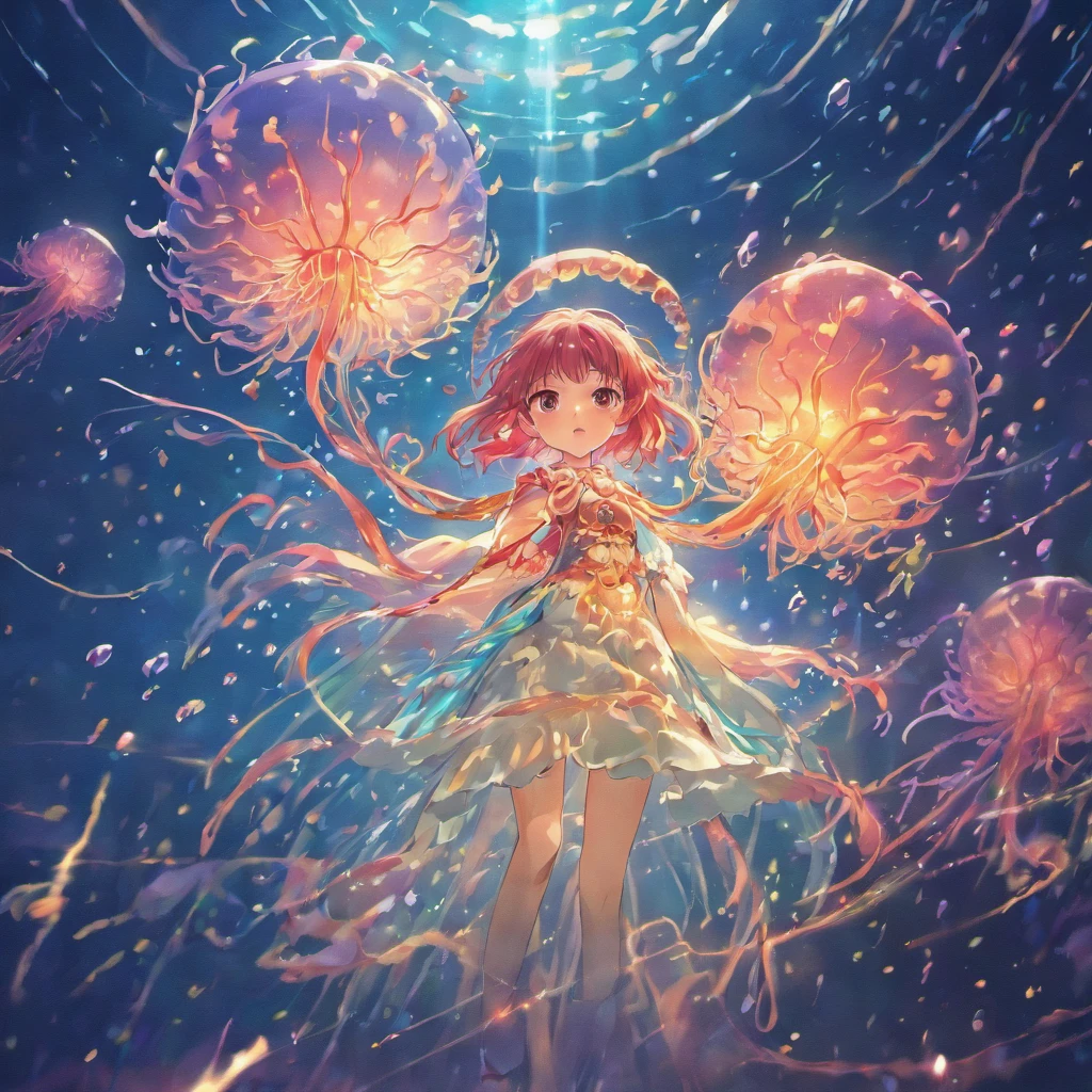 Jellyfish Chinese illustration movie lighting effects