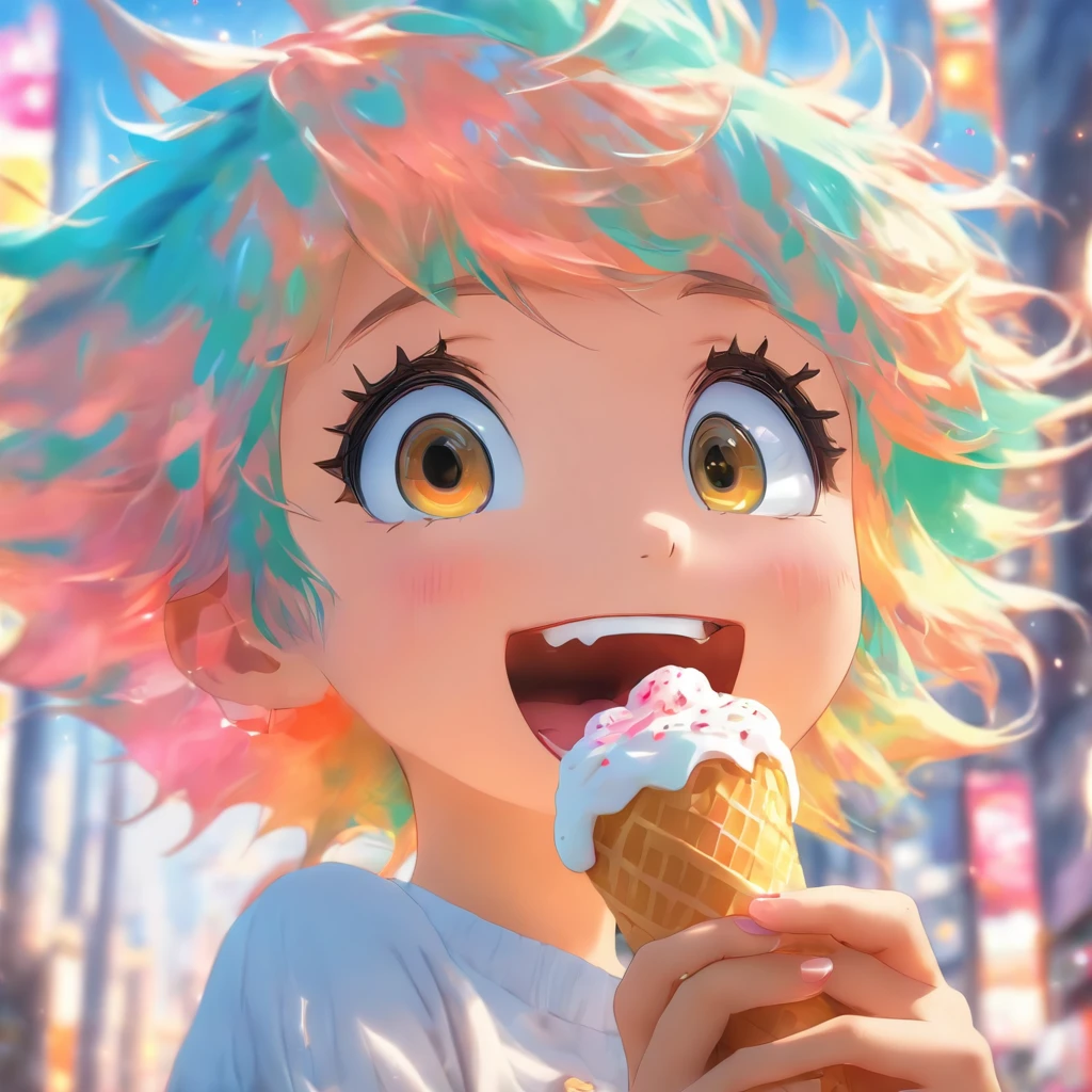 line stamp, sticker, icon, flat , water color, anime girl eating icecream, happy, --niji 5 --style cute,BREAK (extremely detailed CG unity 8k portrait),(highly detailed fingers),(Masterpiece: 1.3),(ultra detailed face),(Exquisite Detail: 1.2),highly detail Eye,(Highest Quality:1.4), (Super-Resolution: 1.2),(super fine illustration), Eyelashes, Best Quality,super detailed skin,