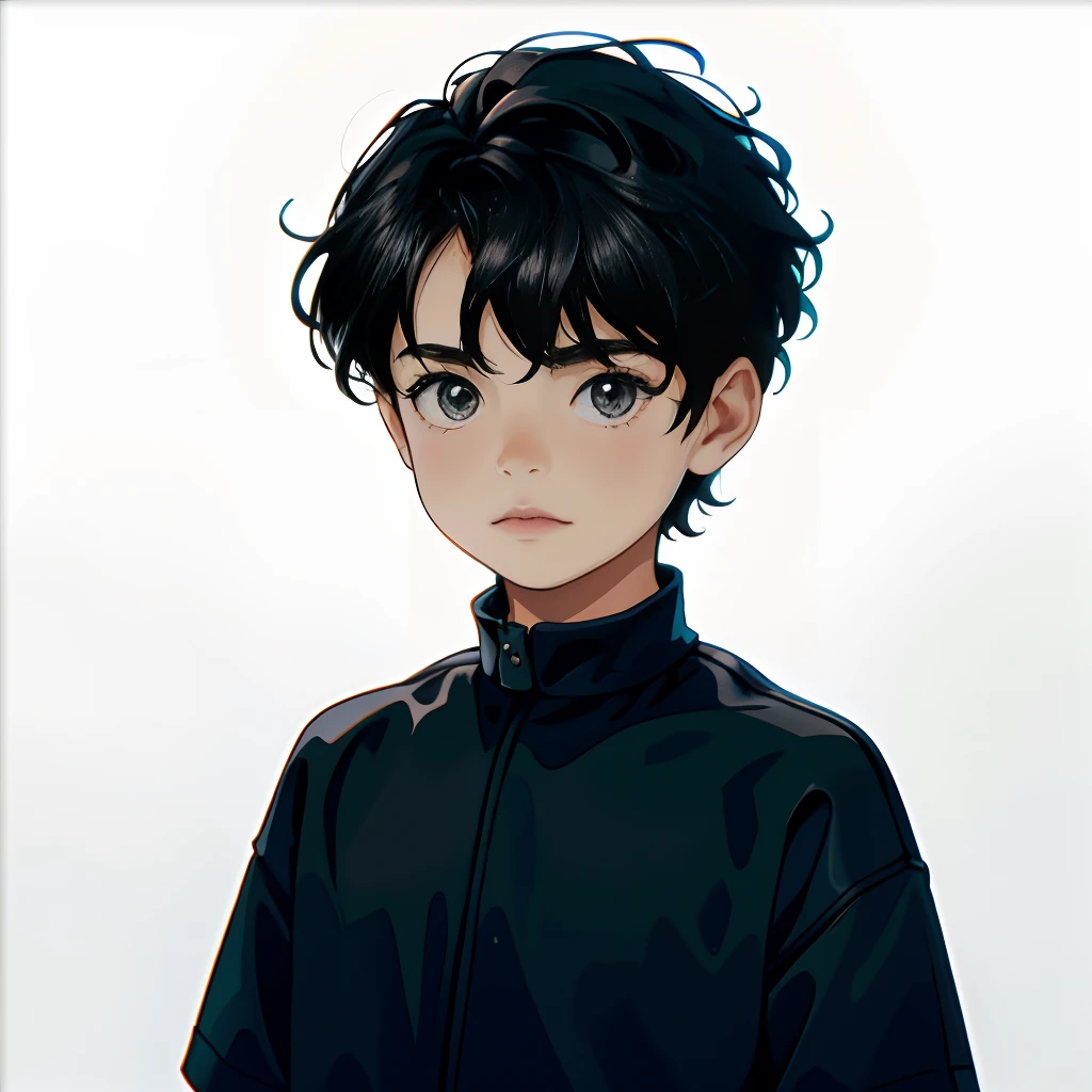 obra maestra, La mejor calidad, 8 , masculino, cabello negro, cabello corto, Small, diminuto, sticker,minimal background,riendo de buena gana