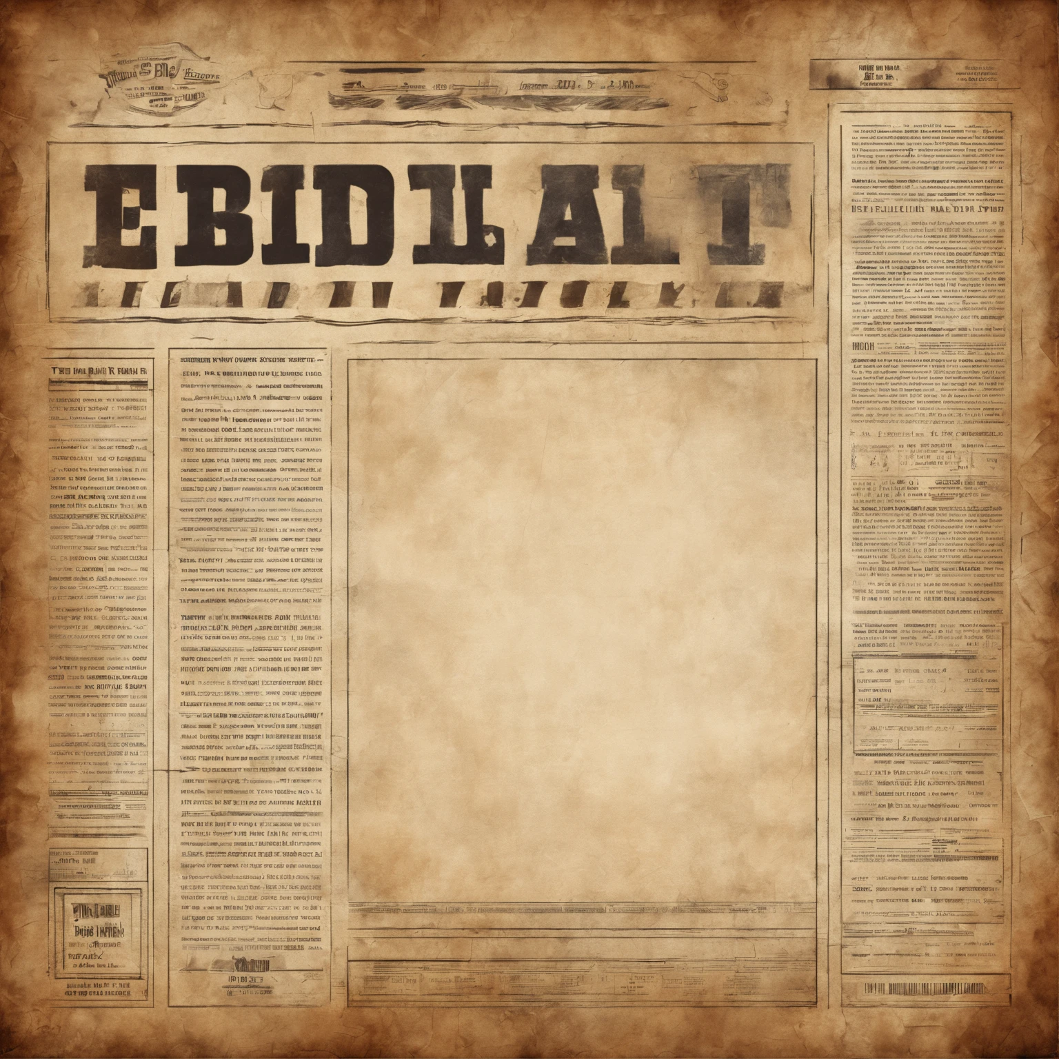 A Blank Newspaper paper grunge vintage old aged texture background