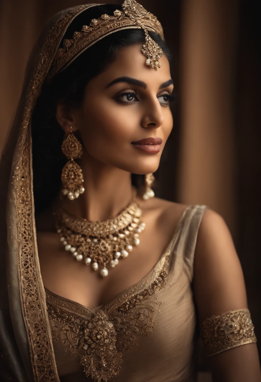 araffe woman topless, a picture by Siona Shimshi, instagram, renaissance, sara ali, profile image, ameera al-taweel, dayanita singh, profile pic, medium head to shoulder shot, closeup headshot, faridah malik, ameera al taweel, pose 1 of 1 6, head and shoulder shot
