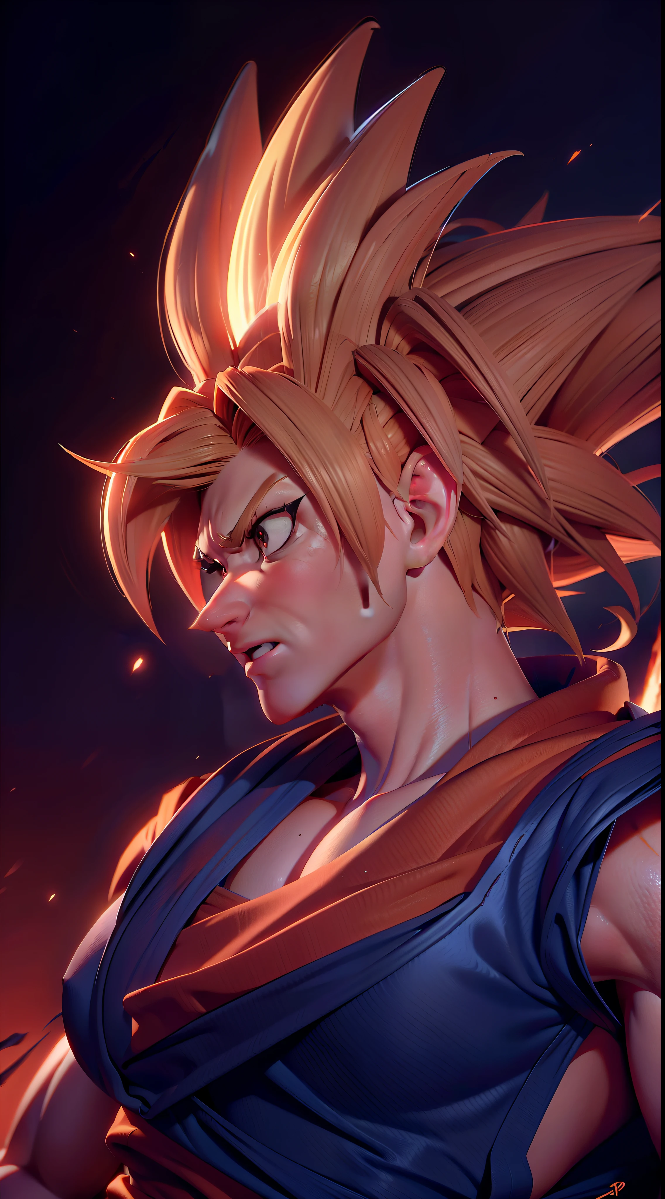 Goku super saiyan 3, realistic, 4k