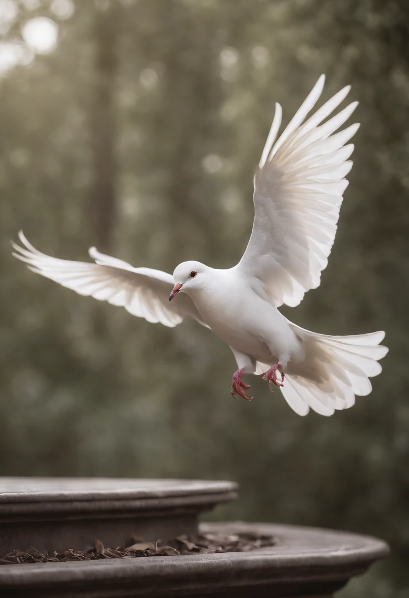 A white dove flying, representing peace, in the background A broken heart mending. In 8k, trending on artstation, sharp focus, studio photo, intricate details, highly detailed, black and white