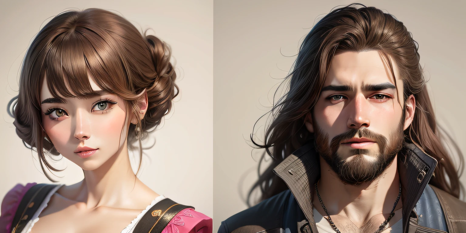 Change from a bearded man to a beautiful woman、Gender change,gender identity disorder、brown haired