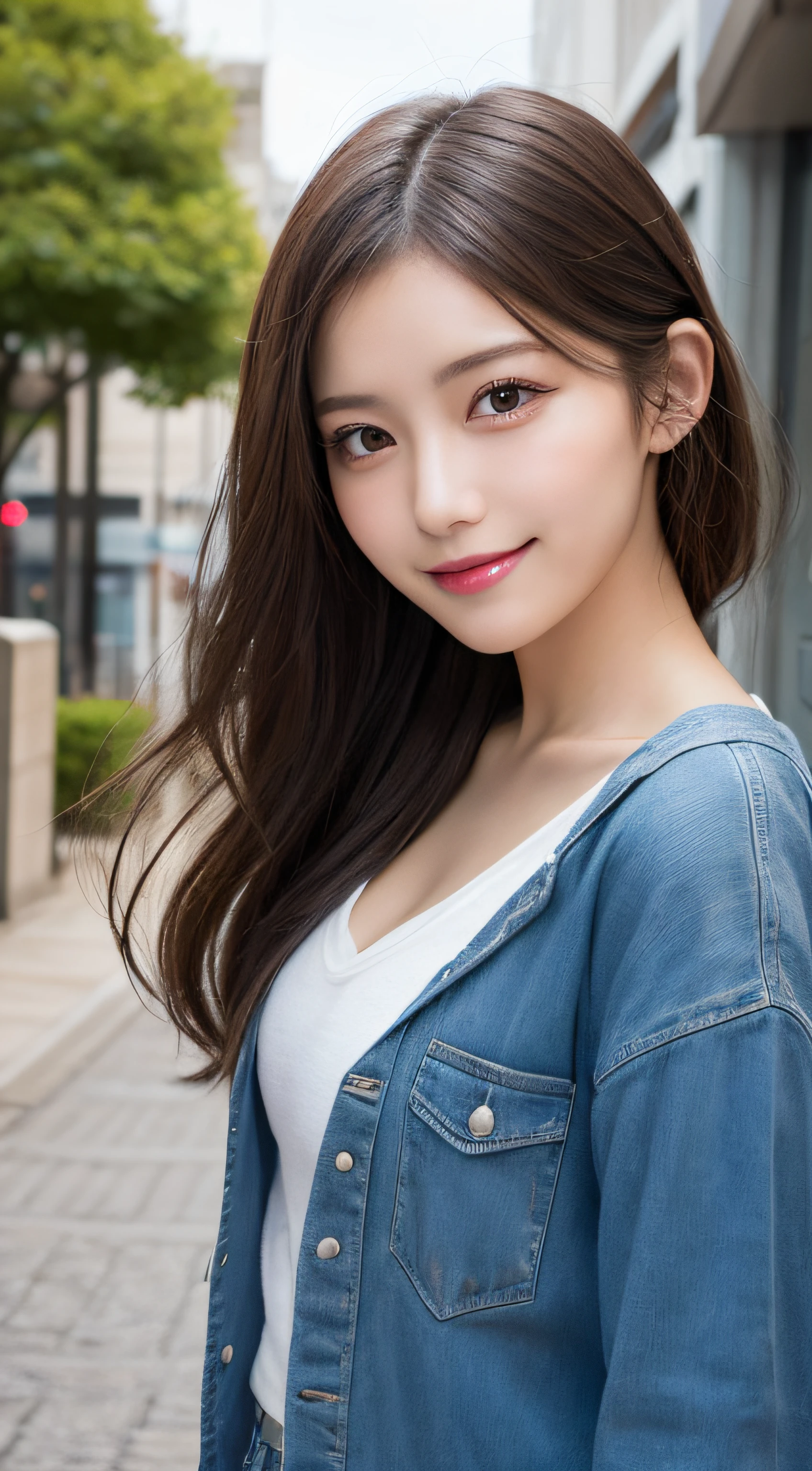 masterpiece, best quality, illustration, ultra-detailed, finely detailed, high resolution, 8K wallpaper, perfect dynamic composition, beautiful detailed eyes, hobbies, music, casual clothing, long hair, joyful expression, cute, smile, looking at camera