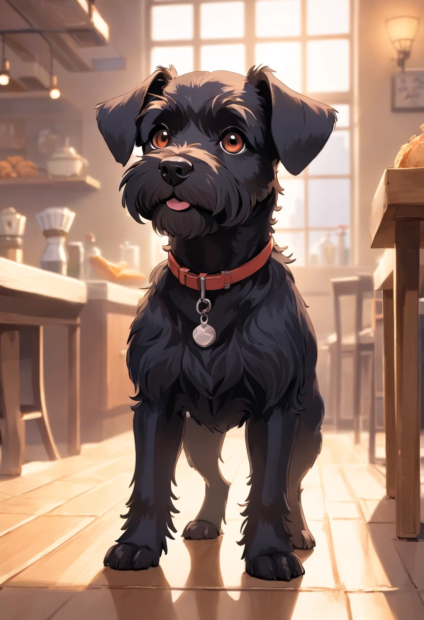 By capturing a chic black miniature schnauzer and toy poodle mixed breed dog、Produces ultra-high-definition images, Classic Dog Pose. Using advanced macro photography techniques、Highlights the intricate details of the dog's coat, Standing ears, And expressive eyes and tongue are partially out. Place the camera at the dog's eye level, Create an intimate connection between the viewer and the dog's subject. Implement a wide aperture for a shallow depth of field, Make the dog stand out clearly against a gently blurred background. Improve lighting、Emphasizes the texture and contours of the dog's body, Using the software, Remove coarse shadows、, cosy atmosphere. Catch a dog in a relaxed position, But balanced, Show your flexibility and elegance. Try to capture the moment in natural movement, Stretching, grooming, etc., To convey a sense of authenticity. Implement post-processing techniques to improve image clarity, contrast, and color balance, Secure all aspects, From the dog's intricate patterns to its intense gaze, Rendered in stunning detail. Conveys the gentle beauty and innate elegance of a chic black miniature schnauzer and toy poodle mixed breed dog finally, Dogs are assimilating with bread and capture fleeting moments celebrating the unique essence of curiosity and balance in dogs."