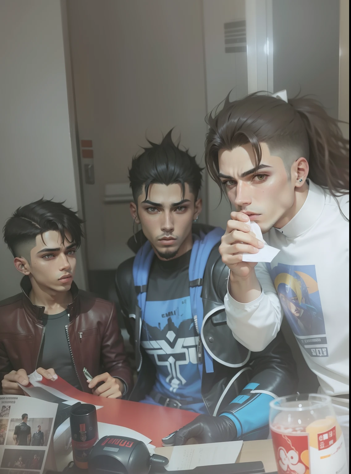 A young man with green hair and his little son are in a punk nightclub having homosexual relations. Tienen todo el cuerpo completamente desnudo y grades penes de los que brotan cum. cum. Cuerpos completos. Hijo penis, hot. Fuck ass, bareback fuck