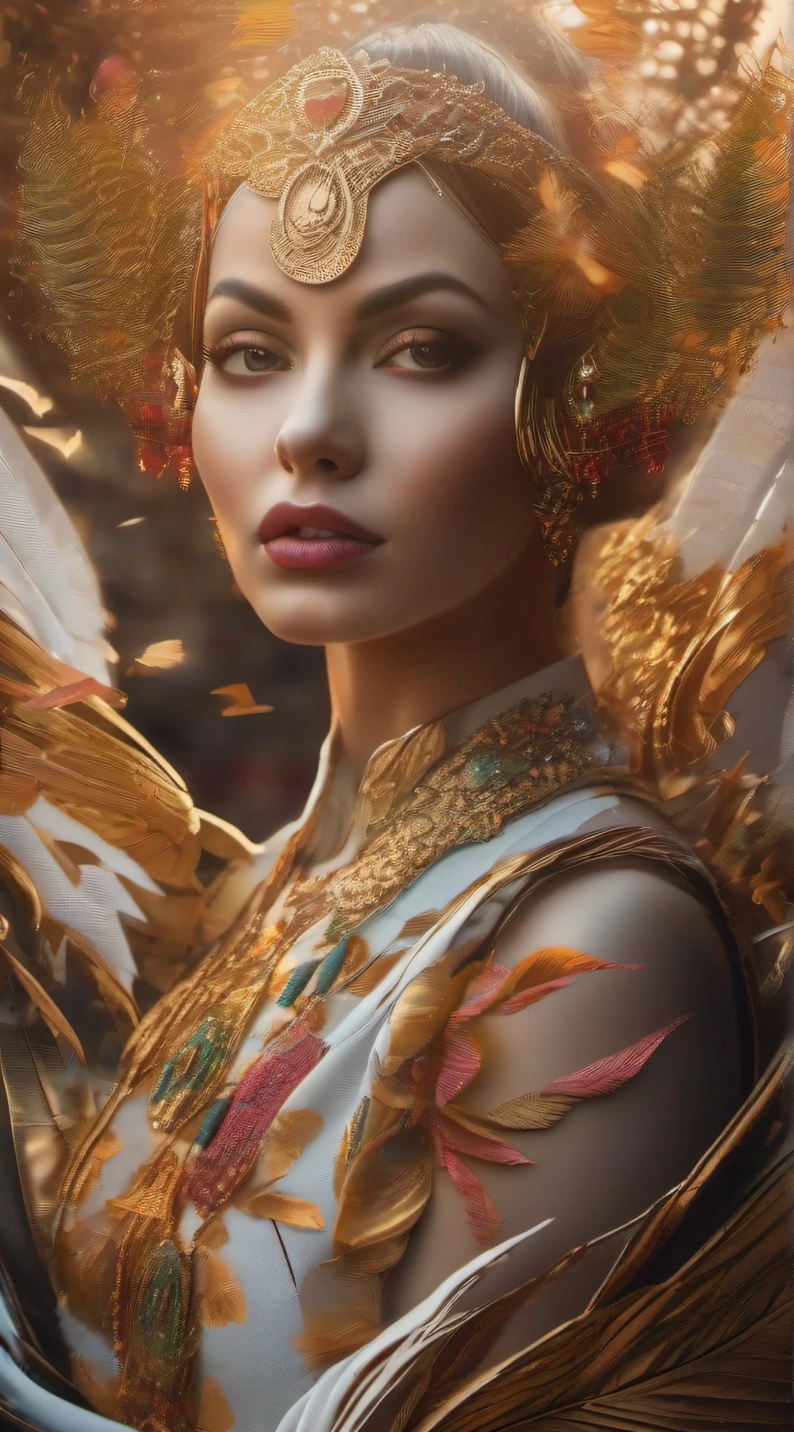 Immortal lighting, From the body portrait below stunning beautiful woman as music, Win could, Strip core, In the style of sound, Dynamic, Strong and raw emotions, Rich, Cinematic color grading, Stunning, Photorealistic, 32K, Shot on a Canon EOS-1D X Mark III, photorealistic paintings, author：Mark Keithley, shutterstock contest winner, iphone,and video, Take epic and intricate photos, Tom Wasserman, The photo was taken with a Fujifilm GFX 100S medium format mirrorless camera, With GF 32-64mm f/4 R LM WR lens with a focal length of 45mm, Capture captivating scenes with exceptional detail and clarity