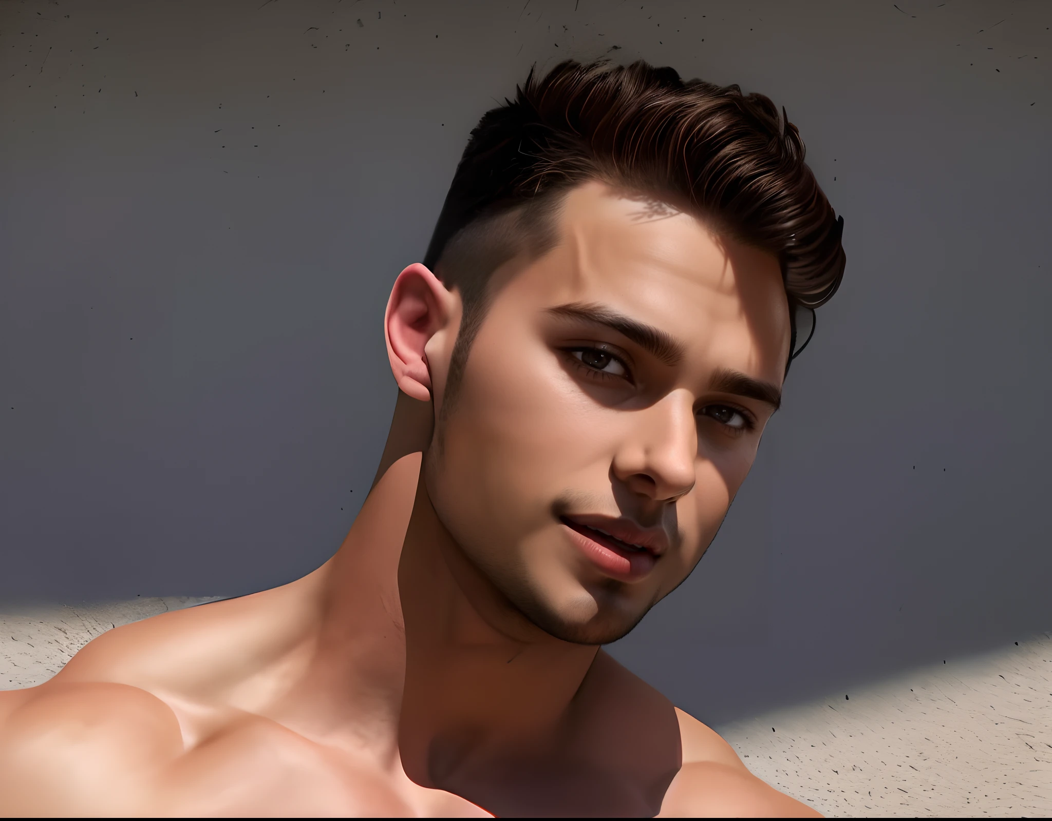 Change background realistic matching face same face muscular body boy