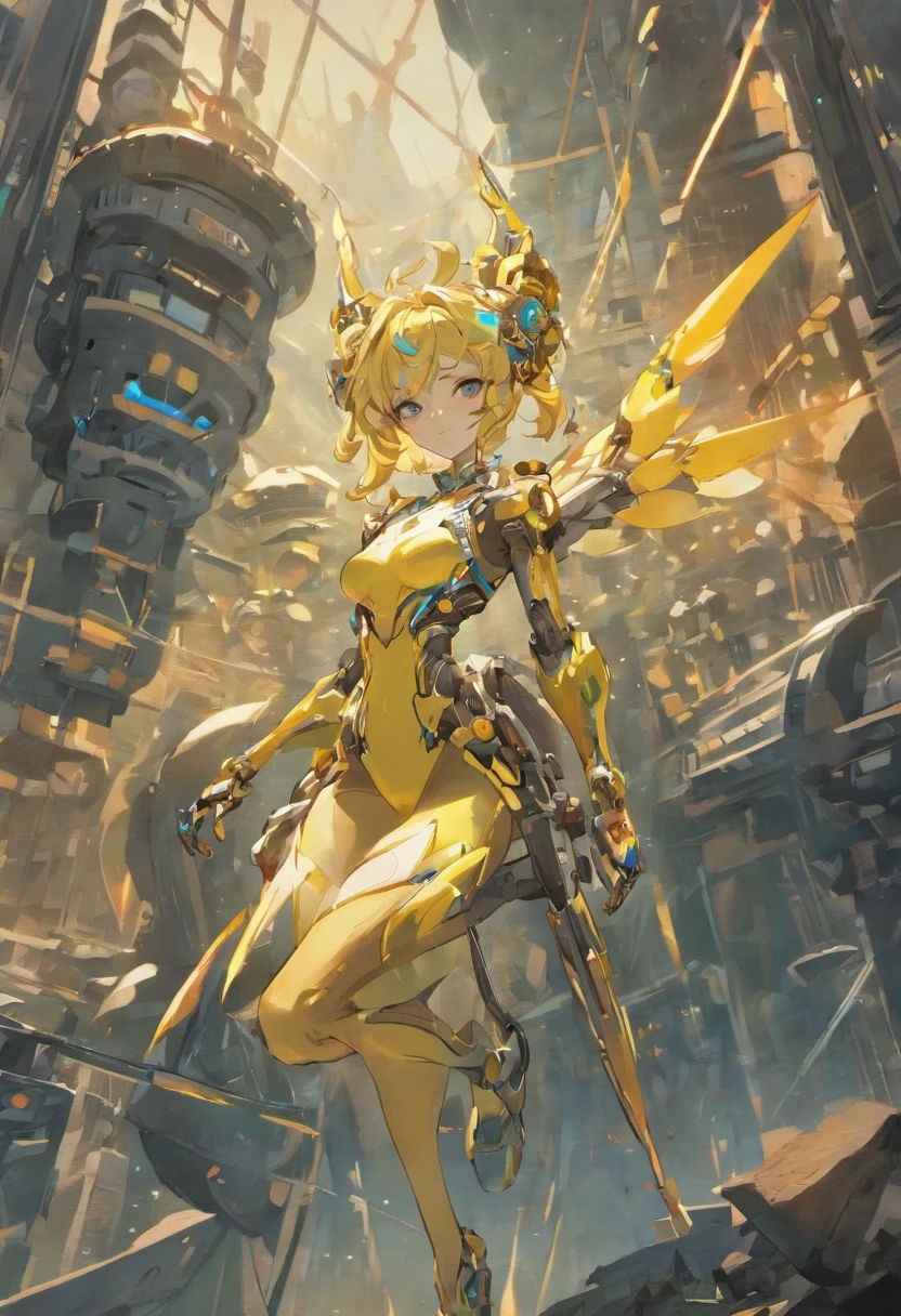 Full body concept characters Post-apocalyptic warframe mecha Tebash Albino woman Greg Rutkovsky and Norman Rockwell and Alphonse Mucha Octan render masterpiece, trending on artstationh, behans, CGSesociety, Extremely detailed, Amazing, Beautiful, Rainbow colors, High definition, World renowned, PS5