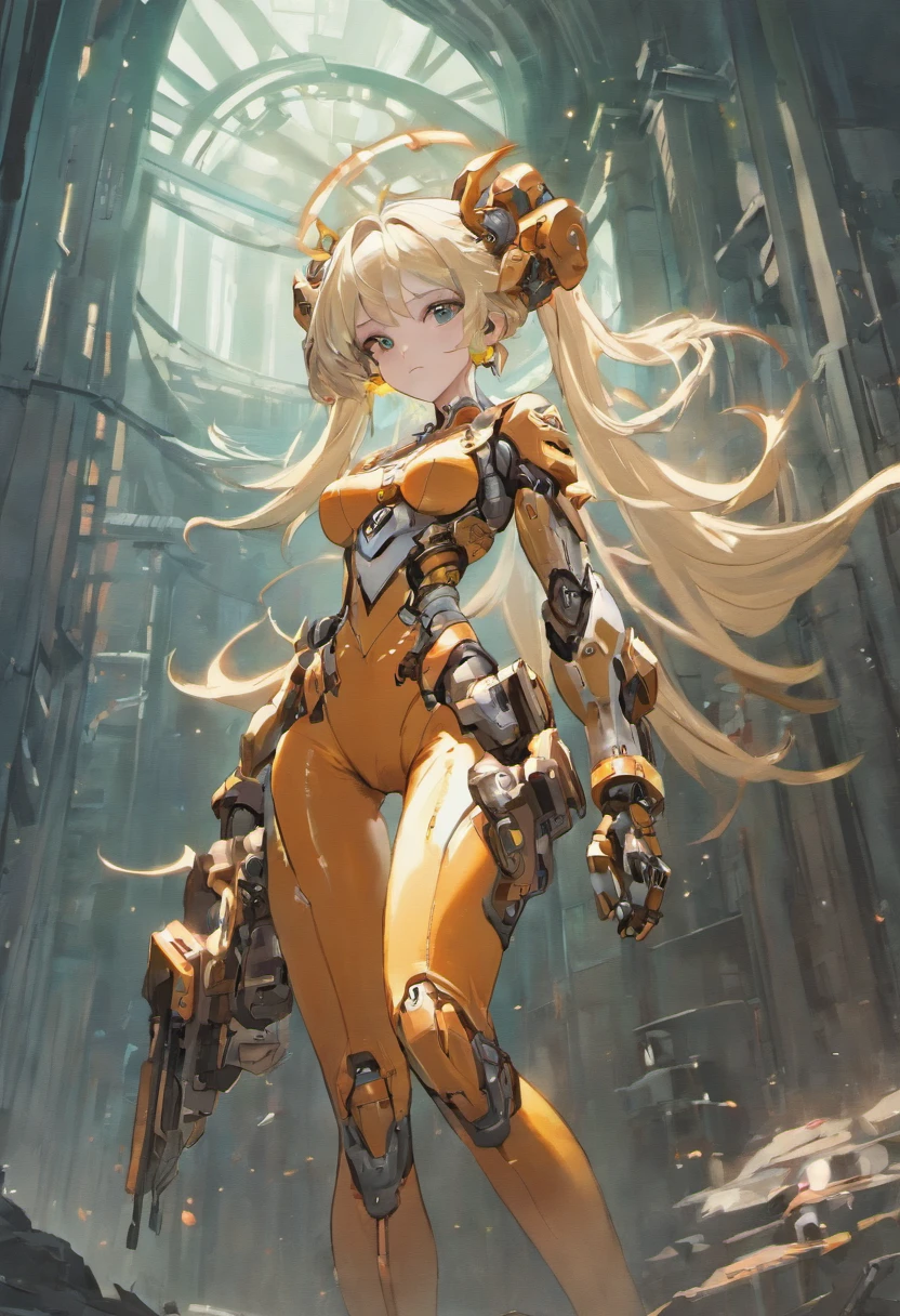 Full body concept characters Post-apocalyptic warframe mecha Tebash Albino woman Greg Rutkovsky and Norman Rockwell and Alphonse Mucha Octan render masterpiece, trending on artstationh, behans, CGSesociety, Extremely detailed, Amazing, Beautiful, Rainbow colors, High definition, World renowned, PS5