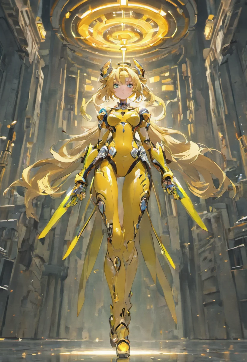 Full body concept characters Post-apocalyptic warframe mecha Tebash Albino woman Greg Rutkovsky and Norman Rockwell and Alphonse Mucha Octan render masterpiece, trending on artstationh, behans, CGSesociety, Extremely detailed, Amazing, Beautiful, Rainbow colors, High definition, World renowned, PS5